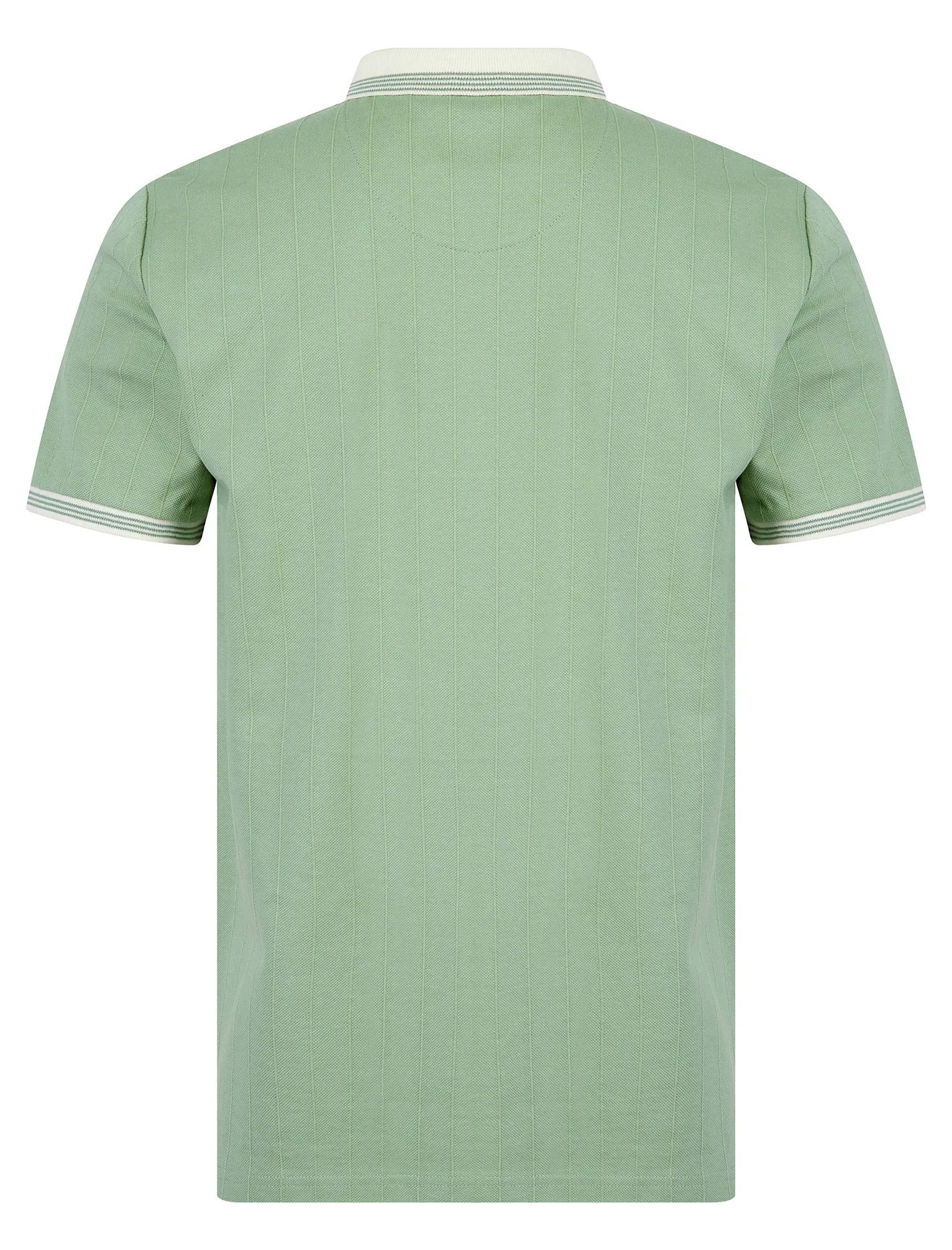 Woodman Stretch Cotton Pique Stripe Polo Shirt in Green Milieu - Kensington Eastside sold by Tokyo Laundry product image thumbnail 2