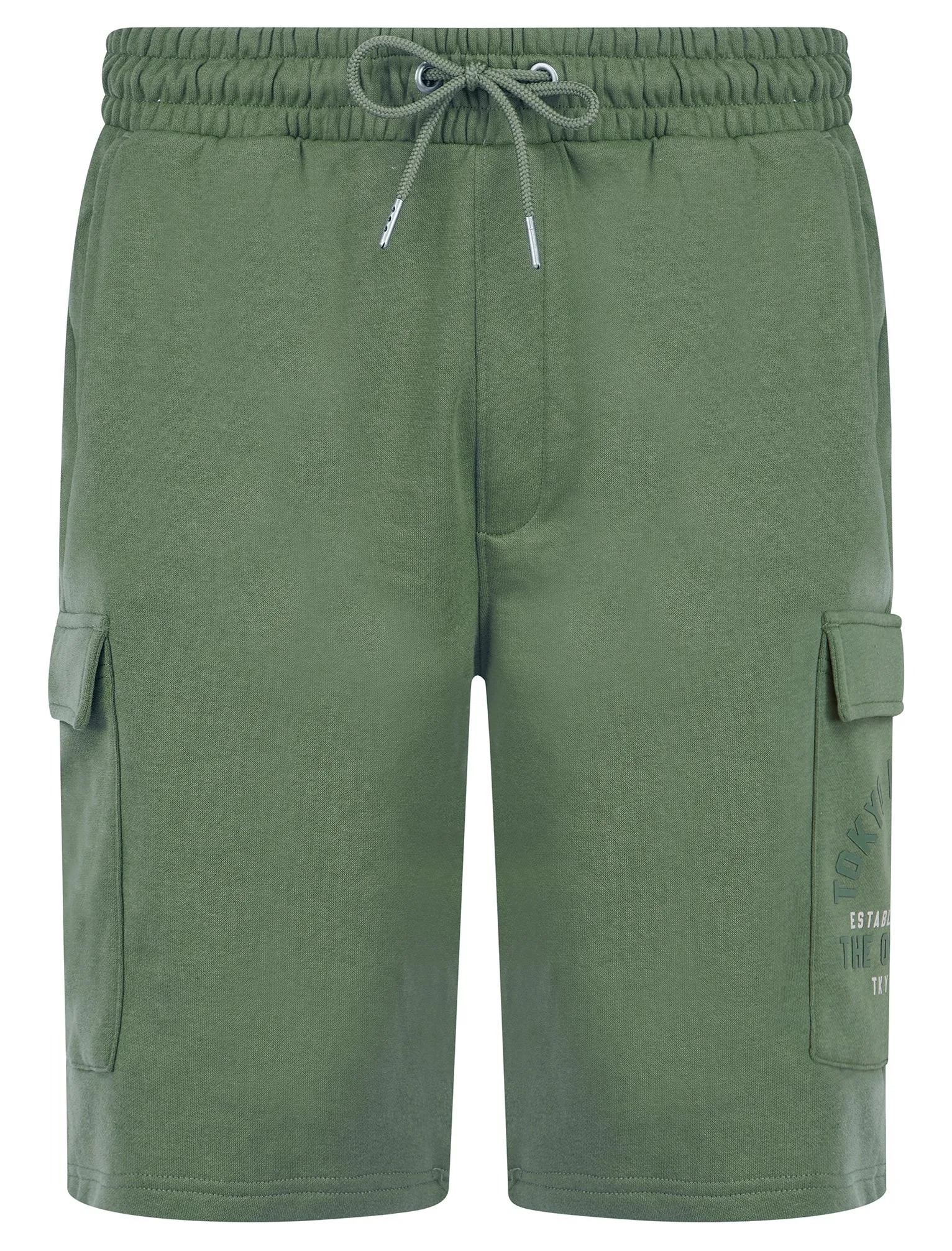 Lewes Multi-Pocket Brushback Fleece Jogger Cargo Shorts in Sea Spray Green - Tokyo Laundry sold by Tokyo Laundry product image thumbnail 2