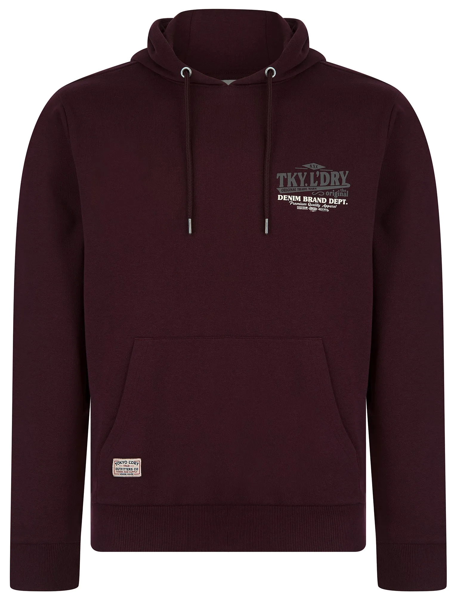 Marland Graphic Motif Brushback Fleece Pullover Hoodie with Back Print in Winetasting - Tokyo Laundry sold by Tokyo Laundry product image thumbnail 2