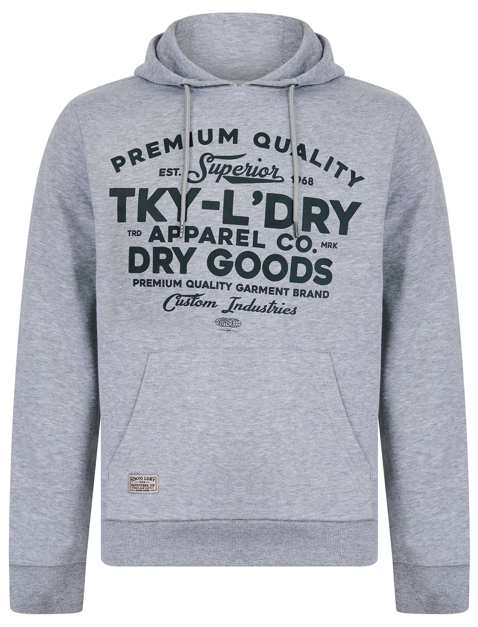 Skelton Graphic Motif Brushback Fleece Pullover Hoodie in Light Grey Marl - Tokyo Laundry sold by Tokyo Laundry