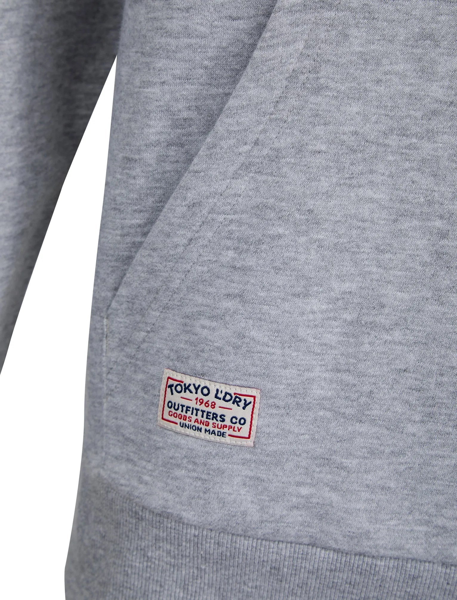 Skelton Graphic Motif Brushback Fleece Pullover Hoodie in Light Grey Marl - Tokyo Laundry sold by Tokyo Laundry product image thumbnail 3