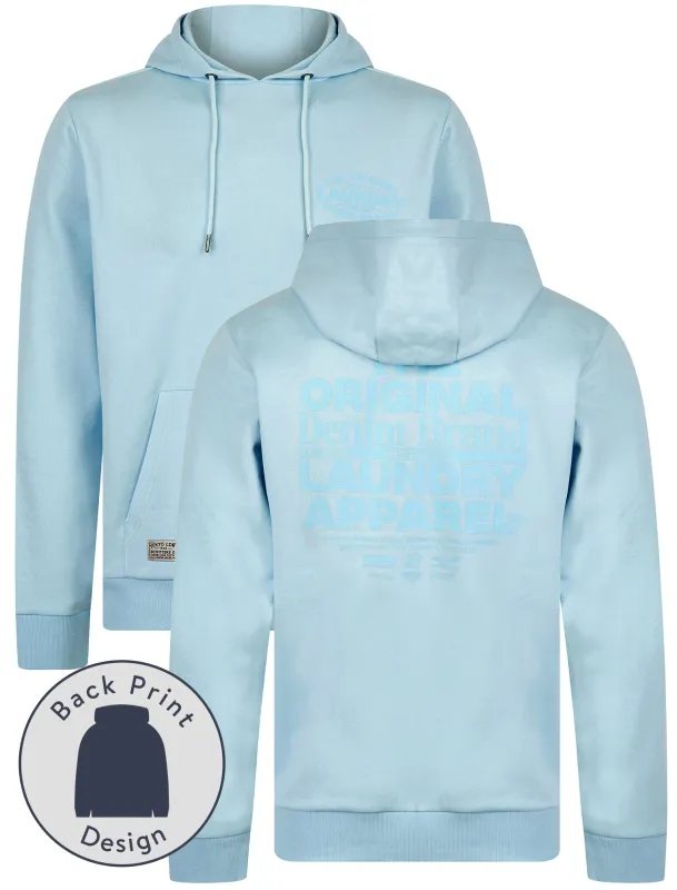 Balmoral Graphic Motif Brushback Fleece Pullover Hoodie with Back Print in Ice Water - Tokyo Laundry sold by Tokyo Laundry