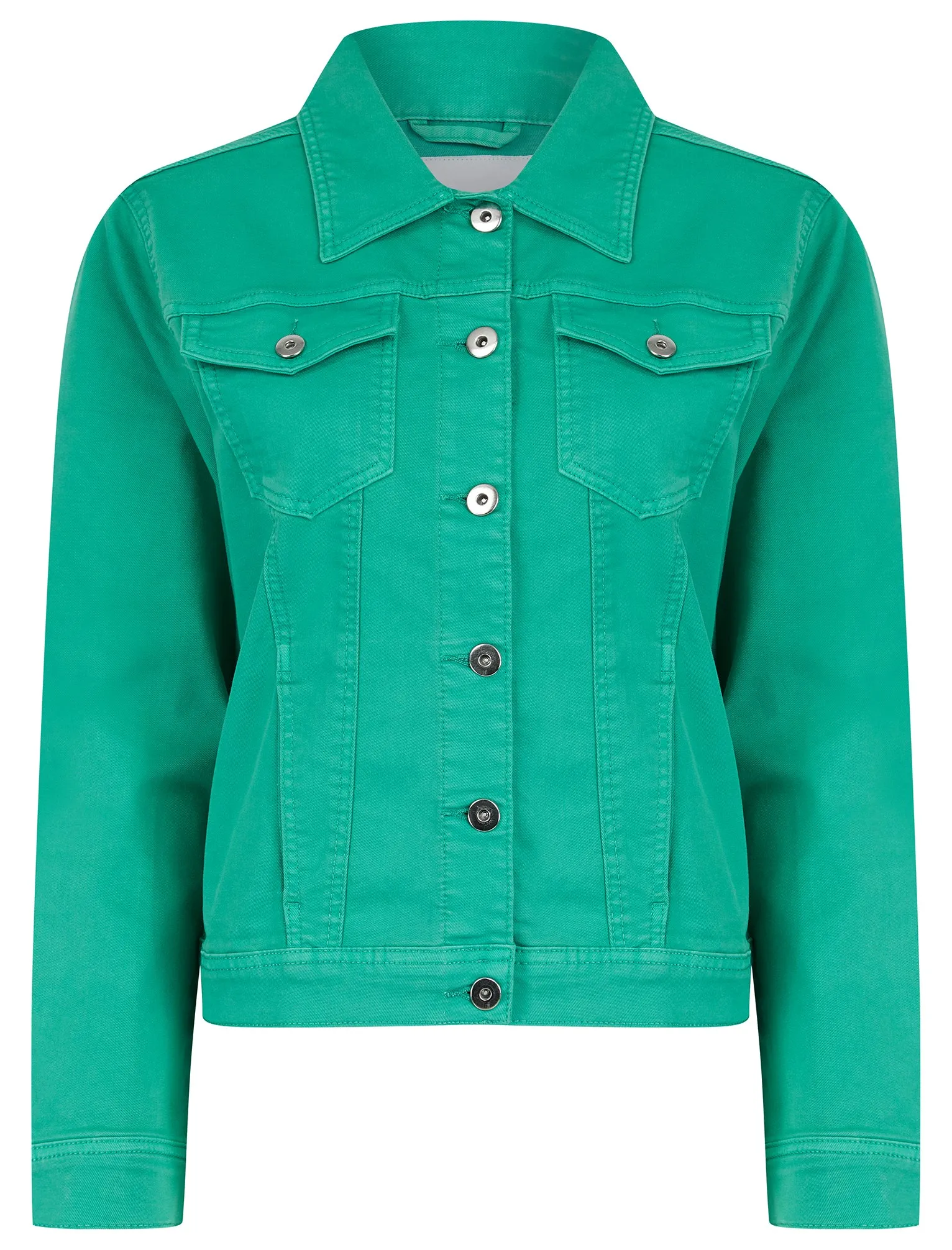 Feather Women's Stretch Cotton Denim Jacket in Ocean Green - Amara Reya sold by Tokyo Laundry