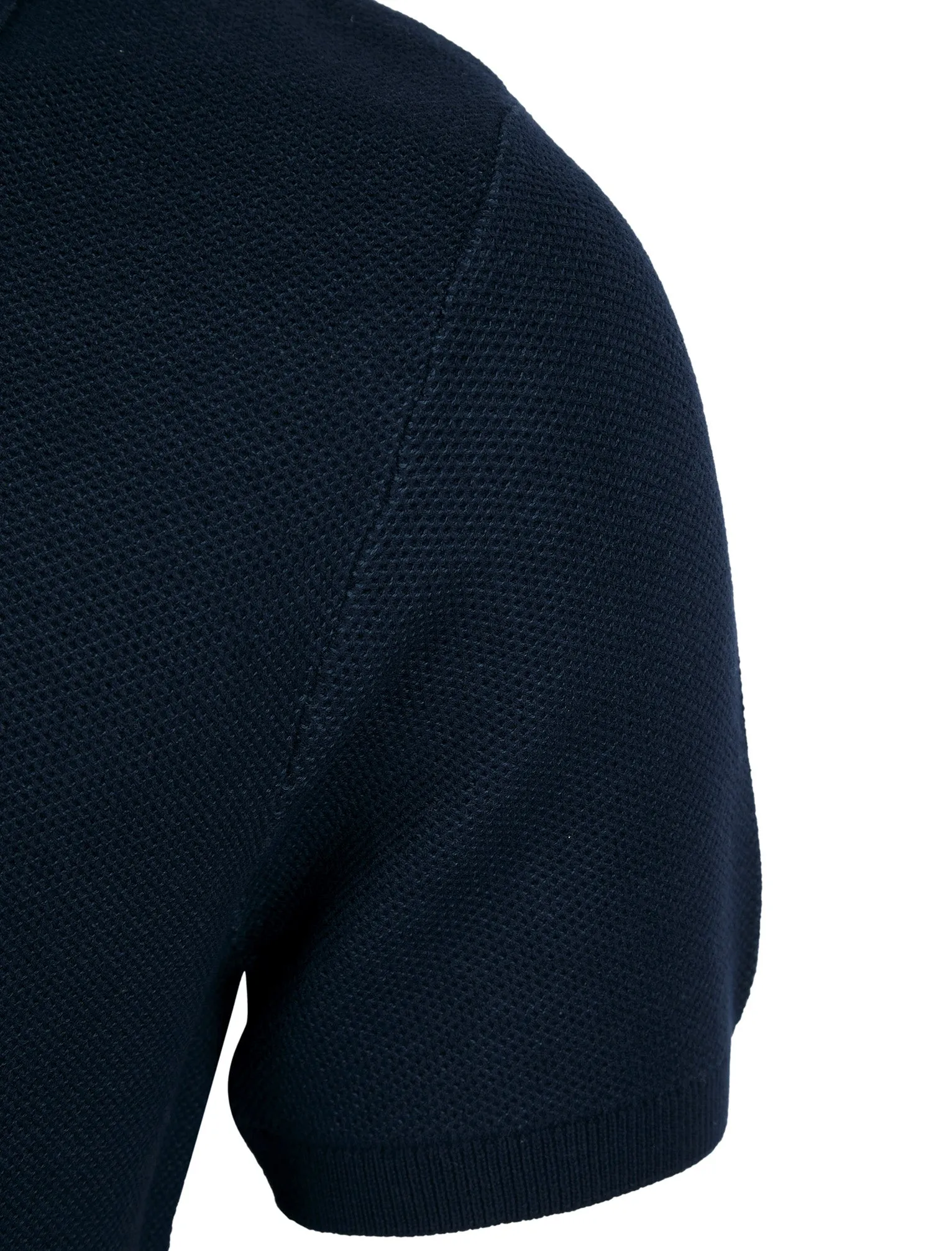 Goodwins Textured Weave Knitted Cotton Open Collar Polo Shirt in Evening Dusk - Kensington Eastside sold by Tokyo Laundry product image thumbnail 3