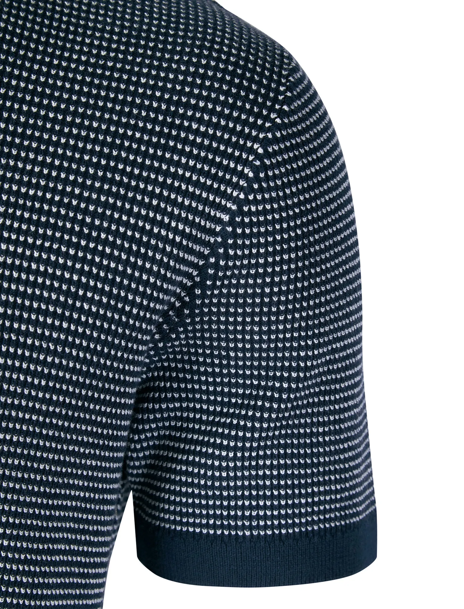 Ings Textured Birds-Eye Weave Knitted Cotton Polo Shirt in Evening Dusk - Kensington Eastside sold by Tokyo Laundry product image thumbnail 3