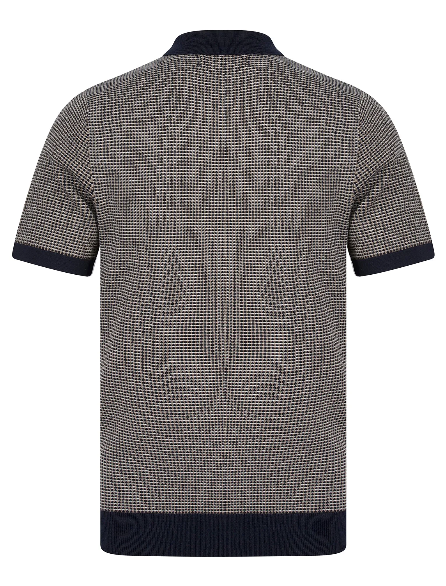 Sear Textured Jacquard Weave Knitted Cotton Polo Shirt in Evening Dusk - Kensington Eastside sold by Tokyo Laundry product image thumbnail 2