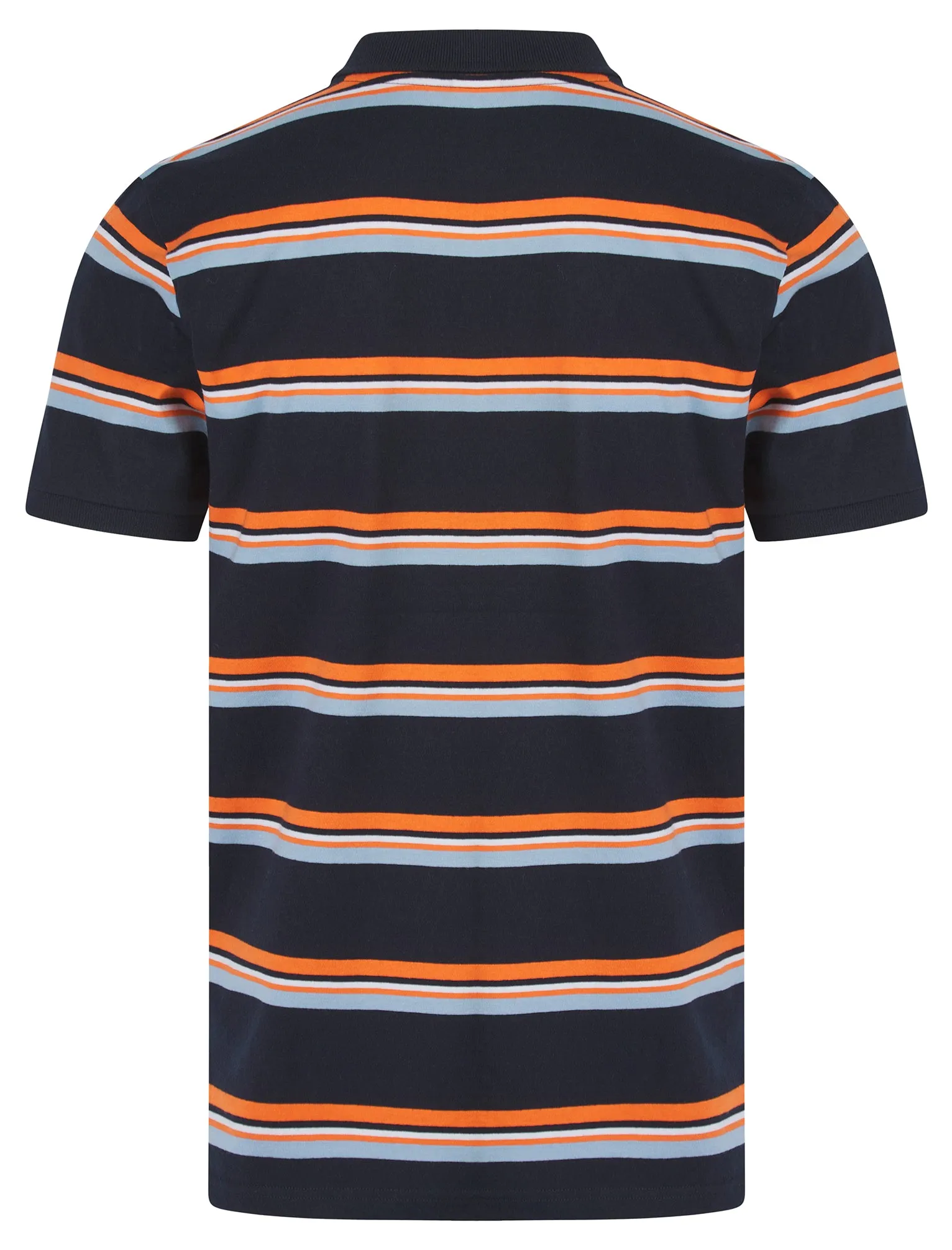 Haydin Yarn Dyed Stripe Cotton Pique Polo Shirt in Sky Captain Navy - Tokyo Laundry sold by Tokyo Laundry product image thumbnail 2