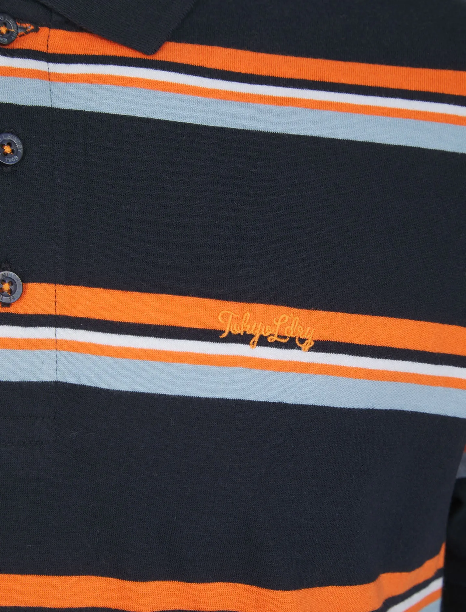 Haydin Yarn Dyed Stripe Cotton Pique Polo Shirt in Sky Captain Navy - Tokyo Laundry sold by Tokyo Laundry product image thumbnail 3