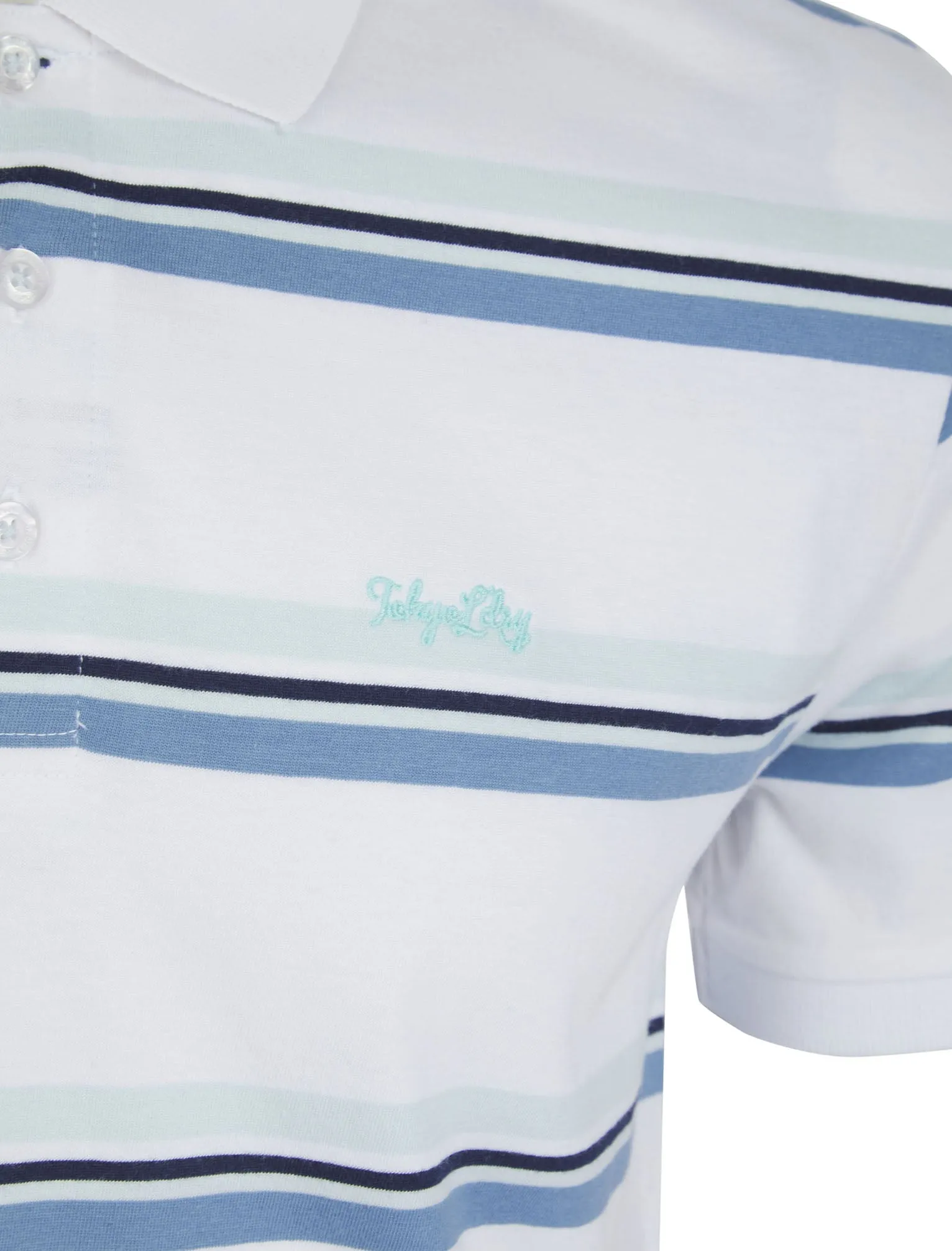 Haydin Yarn Dyed Stripe Cotton Pique Polo Shirt in Optic White - Tokyo Laundry sold by Tokyo Laundry product image thumbnail 3