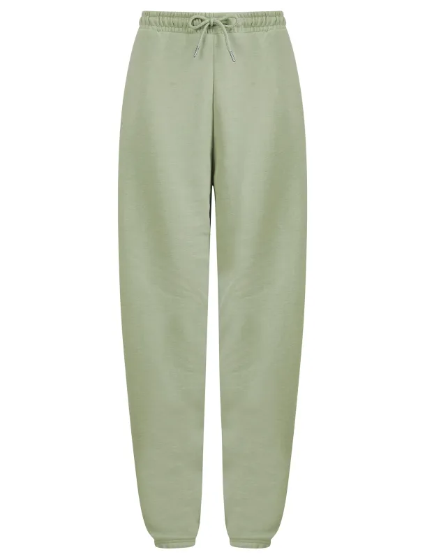 Bebo High Waisted Brushback Fleece Cuffed Joggers in Sage Green - Amara Reya sold by Tokyo Laundry