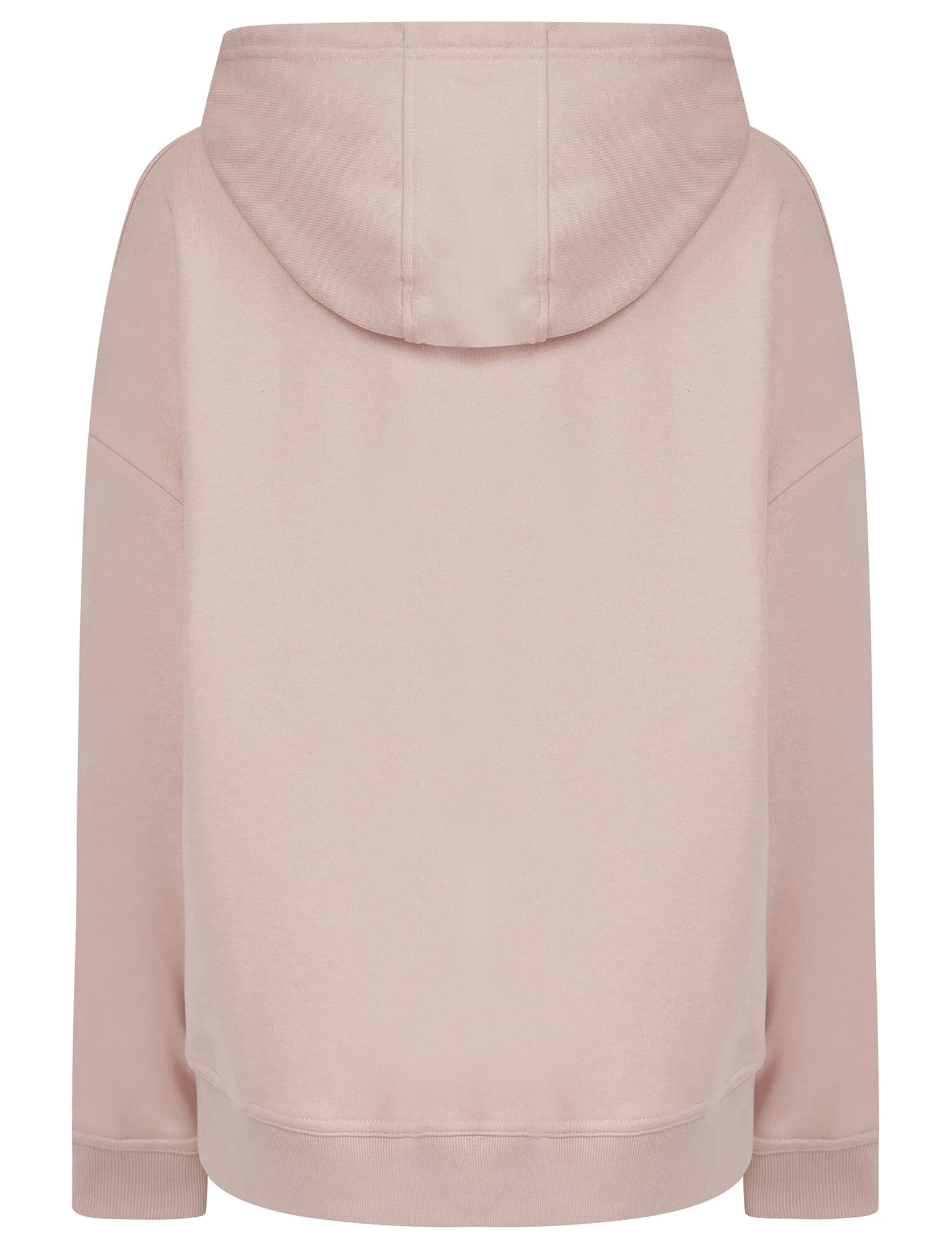 Script Plain Long Line Oversize Drop Shoulder Crew Neck Brushback Fleece Hooded Sweatshirt in Pink - Amara Reya sold by Tokyo Laundry product image thumbnail 2