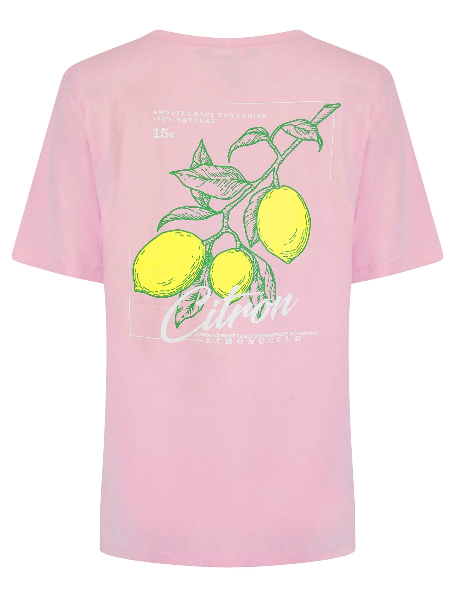 Citron Graphic Motif Cotton Crew Neck T-Shirt with Back-Print in Pink Lady - Weekend Vibes sold by Tokyo Laundry product image thumbnail 3