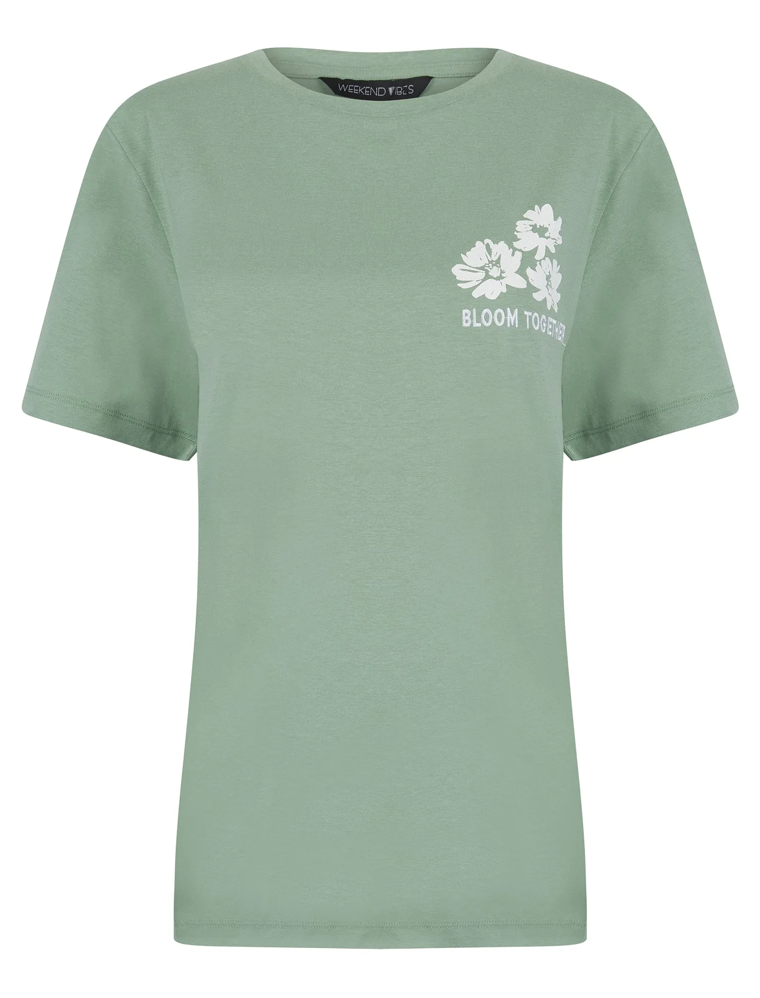Coleman Graphic Motif Cotton Crew Neck T-Shirt with Back-Print in Green Bay - Weekend Vibes sold by Tokyo Laundry product image thumbnail 2