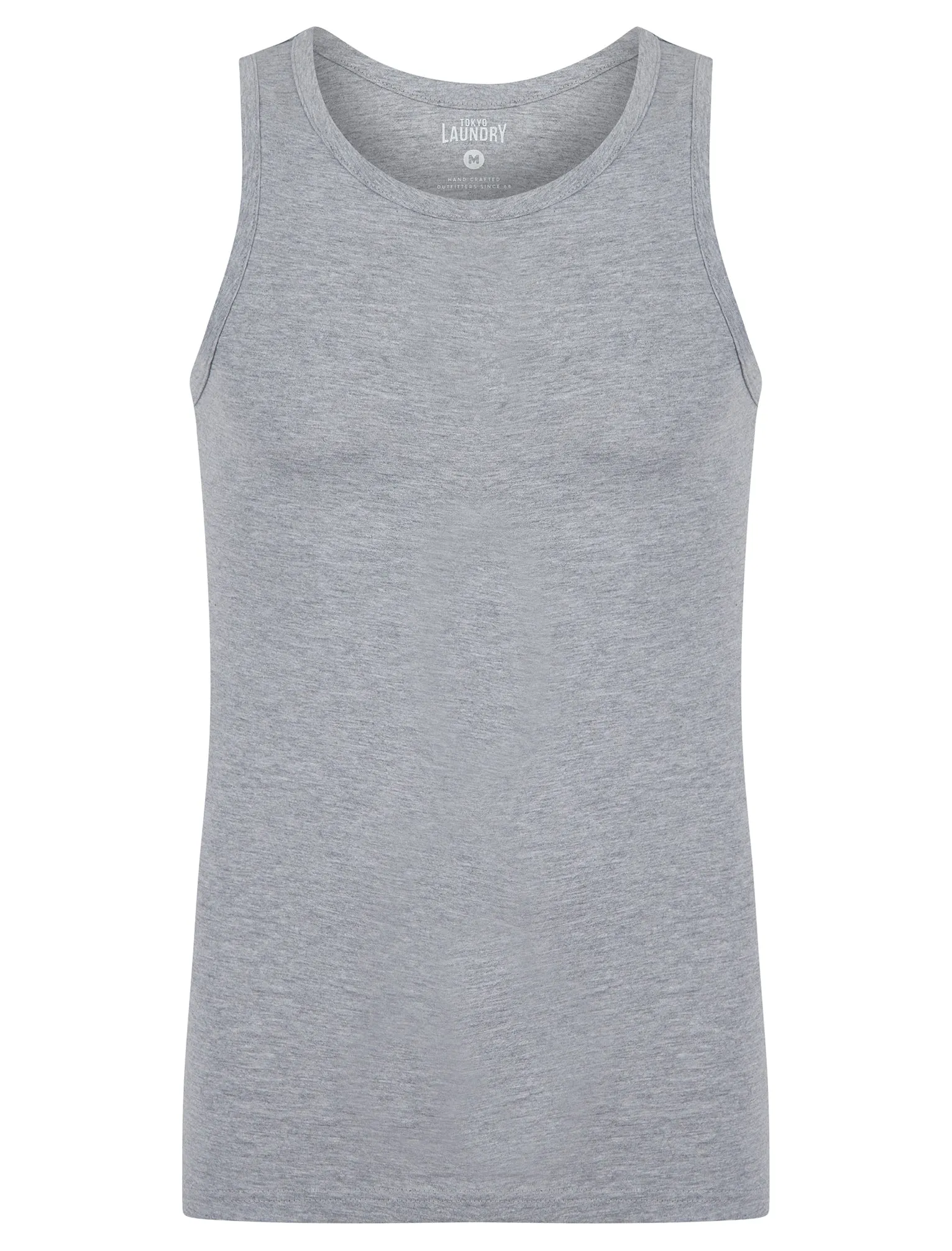 Albacore (3-Pack) Jersey Cotton Sleeveless Vest Tops in Sky Captain Navy / Light Grey Marl / Jet Black - Tokyo Laundry sold by Tokyo Laundry product image thumbnail 5