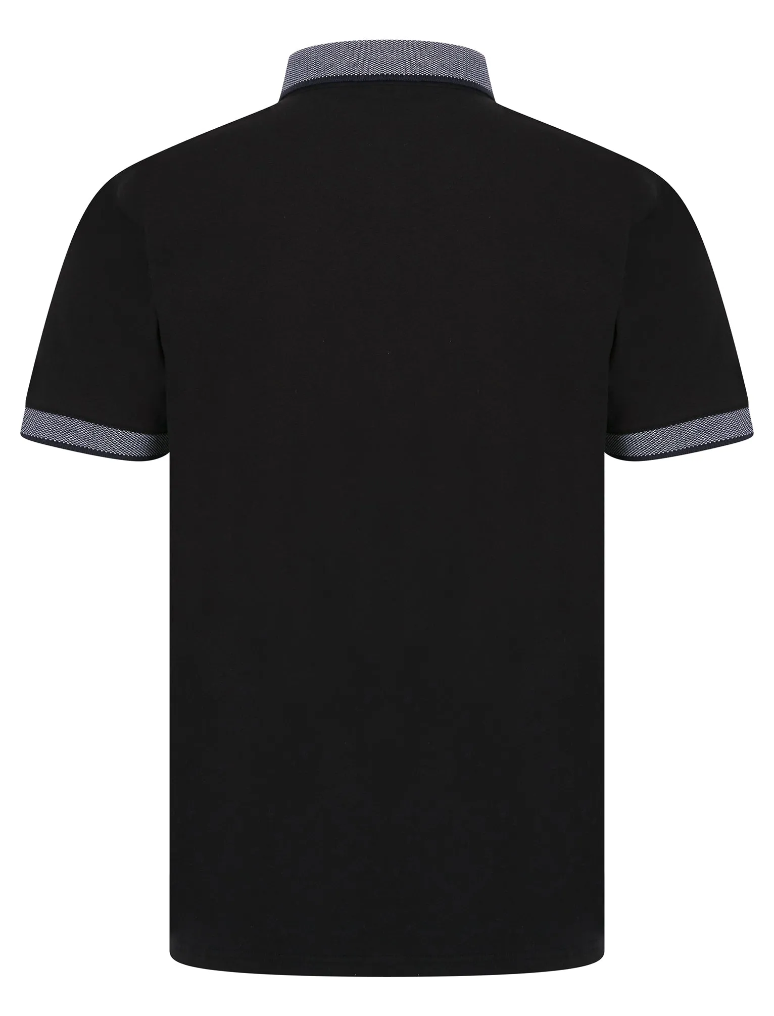 Riddle Stretch Cotton Jersey Button Down Collar Polo Shirt in Jet Black - Kensington Eastside sold by Tokyo Laundry product image thumbnail 2