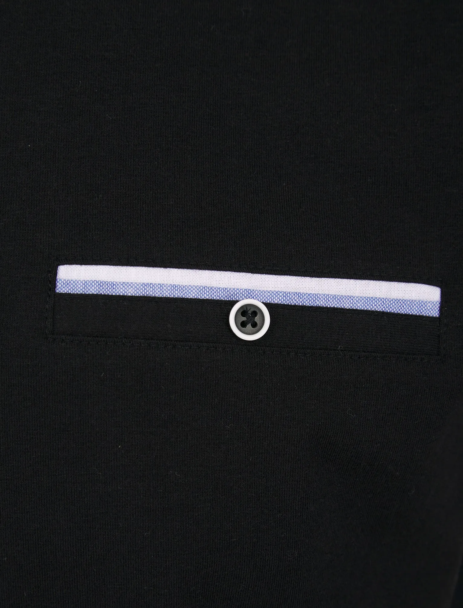 Riddle Stretch Cotton Jersey Button Down Collar Polo Shirt in Jet Black - Kensington Eastside sold by Tokyo Laundry product image thumbnail 3