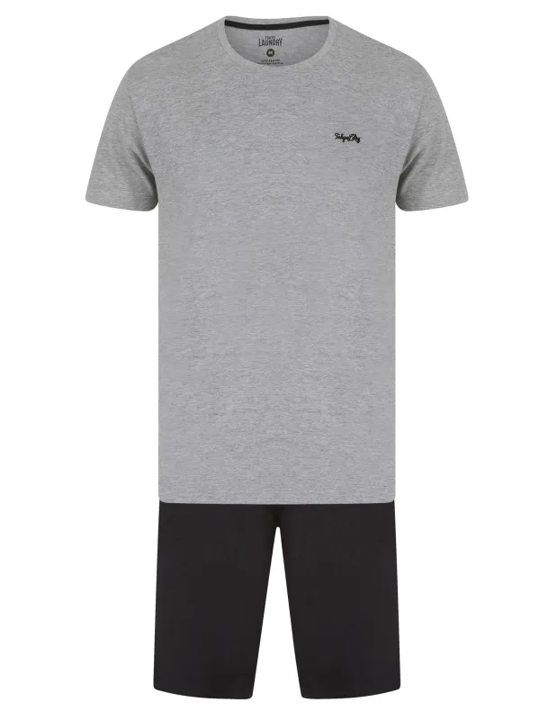 Jaiden 2-Piece Jersey Cotton T-Shirt and Shorts Lounge Set in Light Grey Marl - Tokyo Laundry sold by Tokyo Laundry