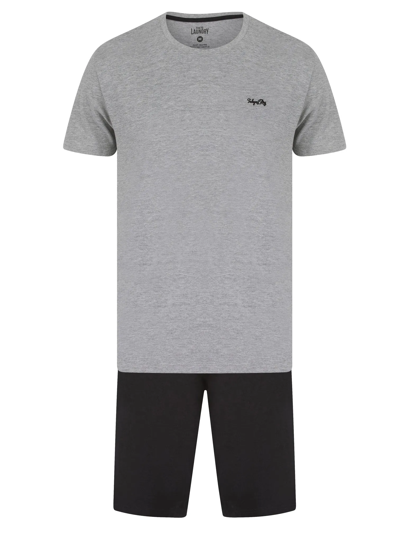 Jaiden 2-Piece Jersey Cotton T-Shirt and Shorts Lounge Set in Light Grey Marl - Tokyo Laundry sold by Tokyo Laundry