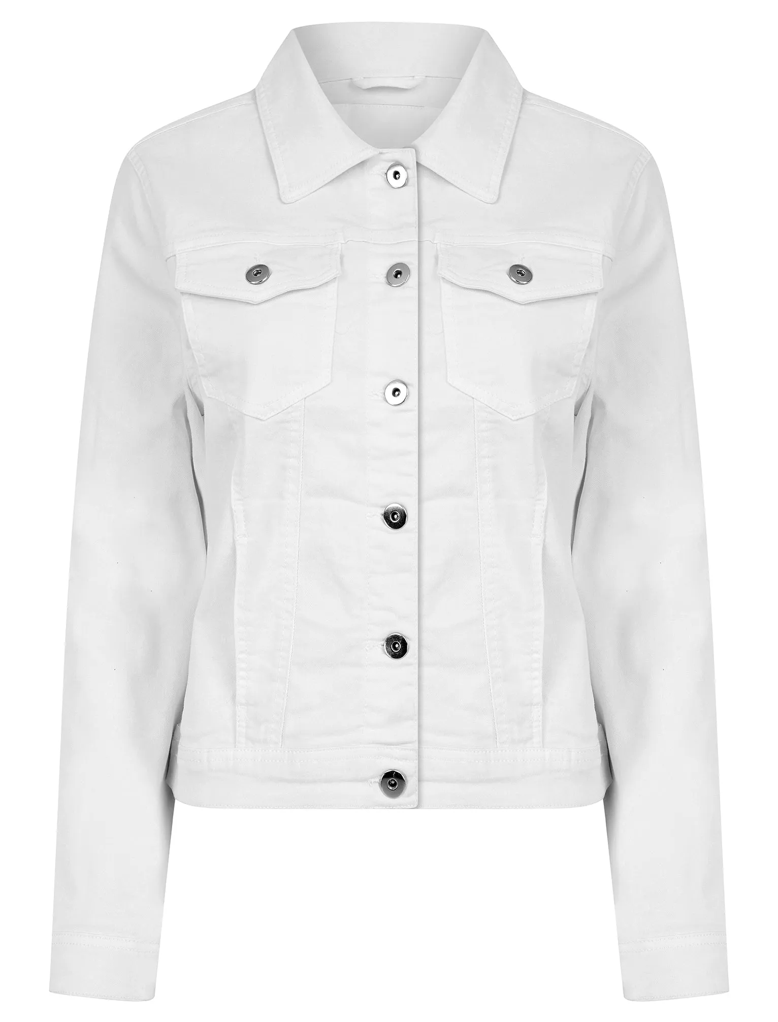 Feather Women's Stretch Cotton Denim Jacket in Optic White - Amara Reya sold by Tokyo Laundry