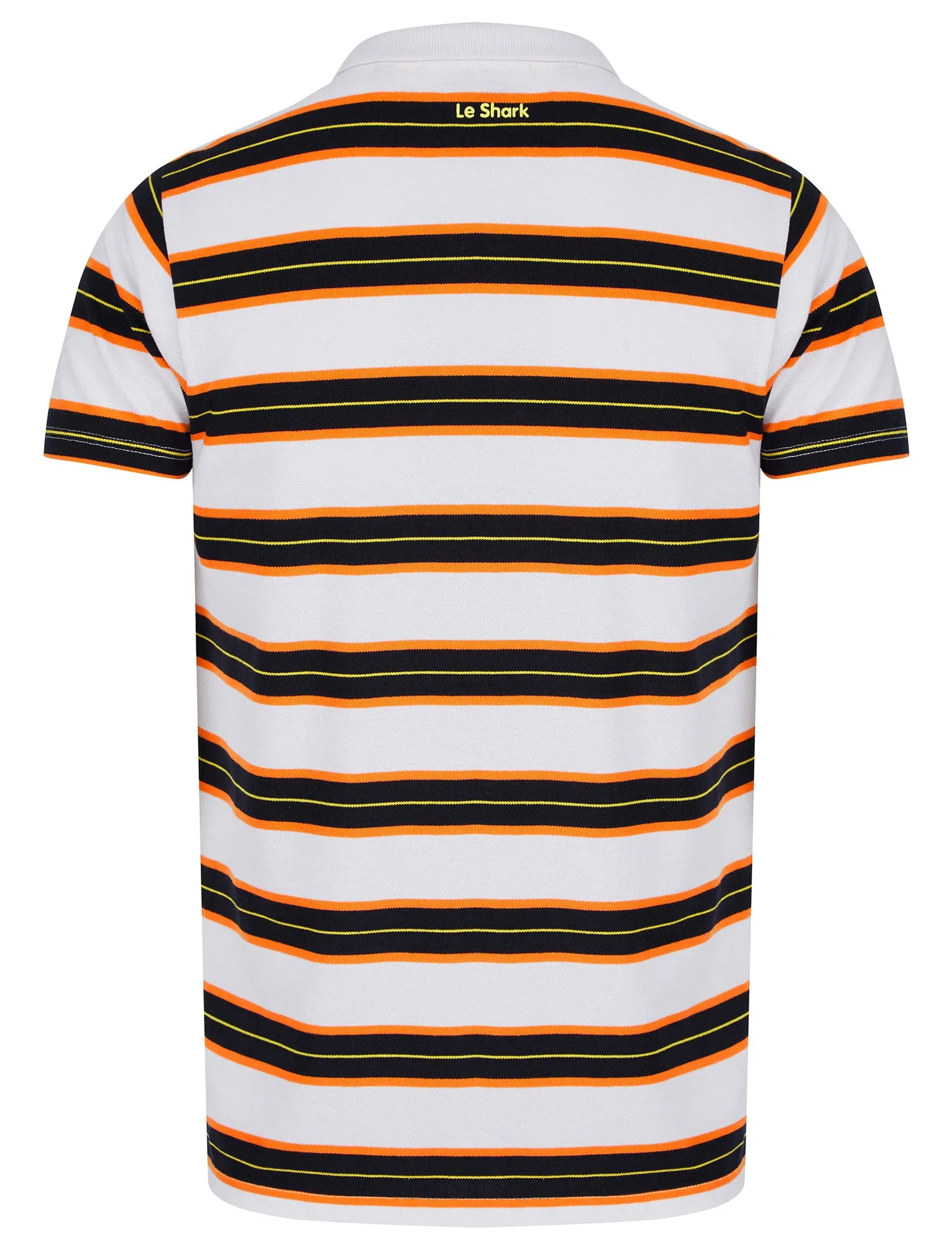 Urlwin Yarn Dyed Striped Cotton Pique Polo Shirt in Carrot - Le Shark sold by Tokyo Laundry product image thumbnail 2