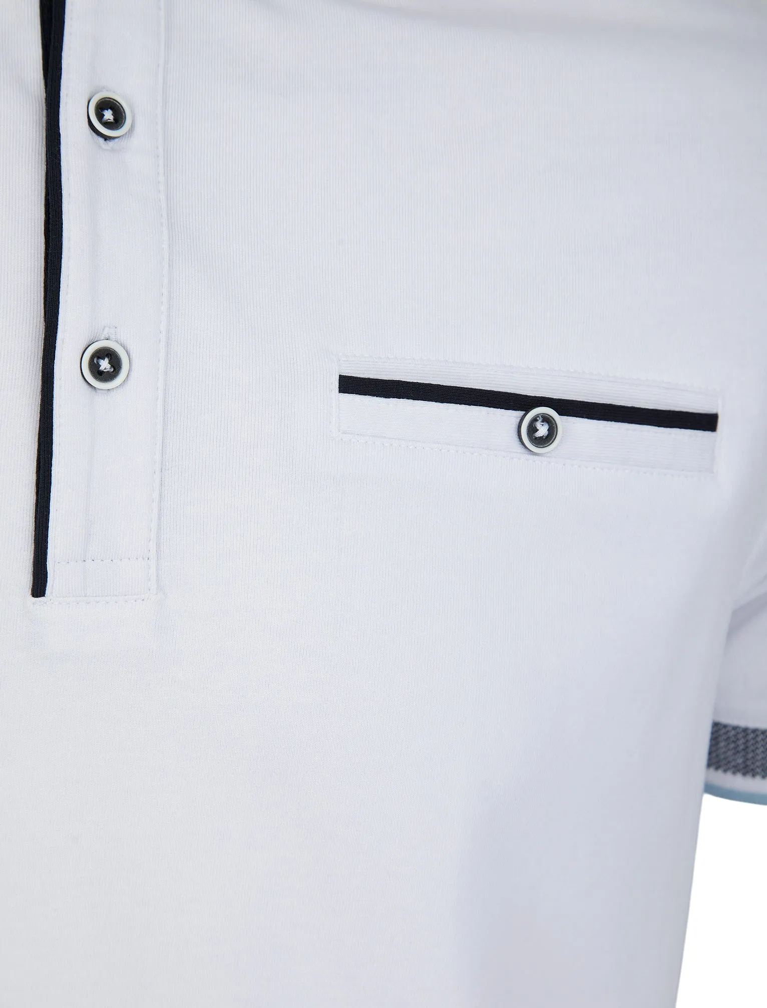 Wilmot Stretch Cotton Jersey Button Down Collar Polo Shirt in Bright White - Kensington Eastside sold by Tokyo Laundry product image thumbnail 3