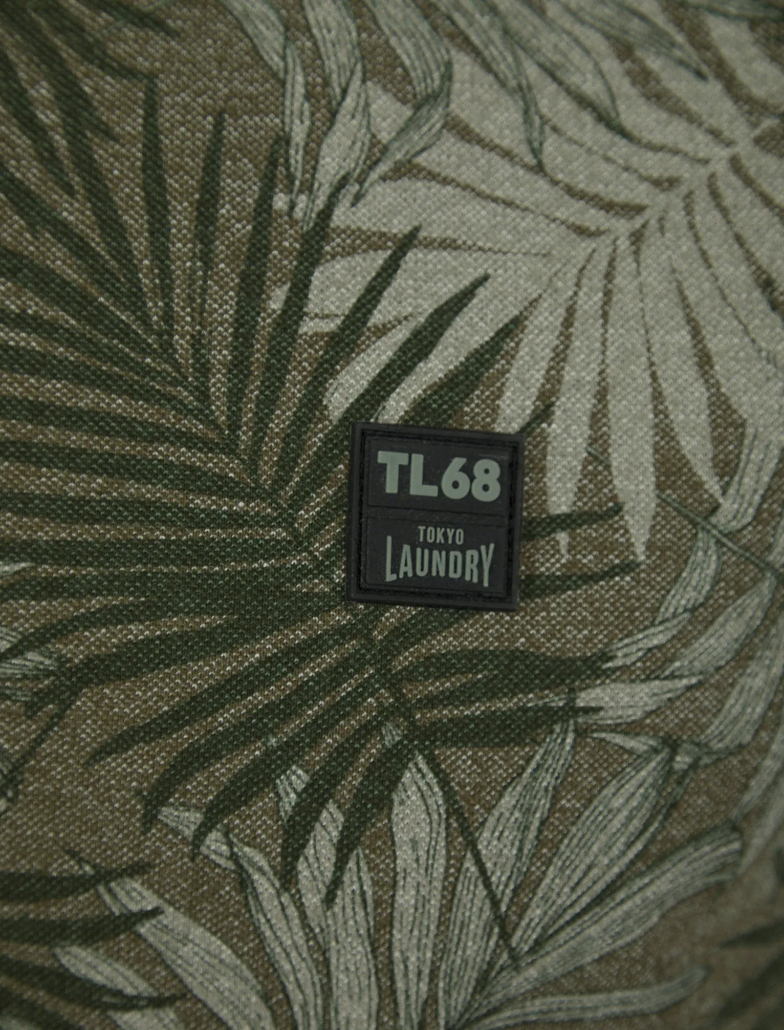 Hunton Cotton Rich Pique Tropical Hawaiian Print Polo Shirt in Tea Leaf - Tokyo Laundry sold by Tokyo Laundry product image thumbnail 3