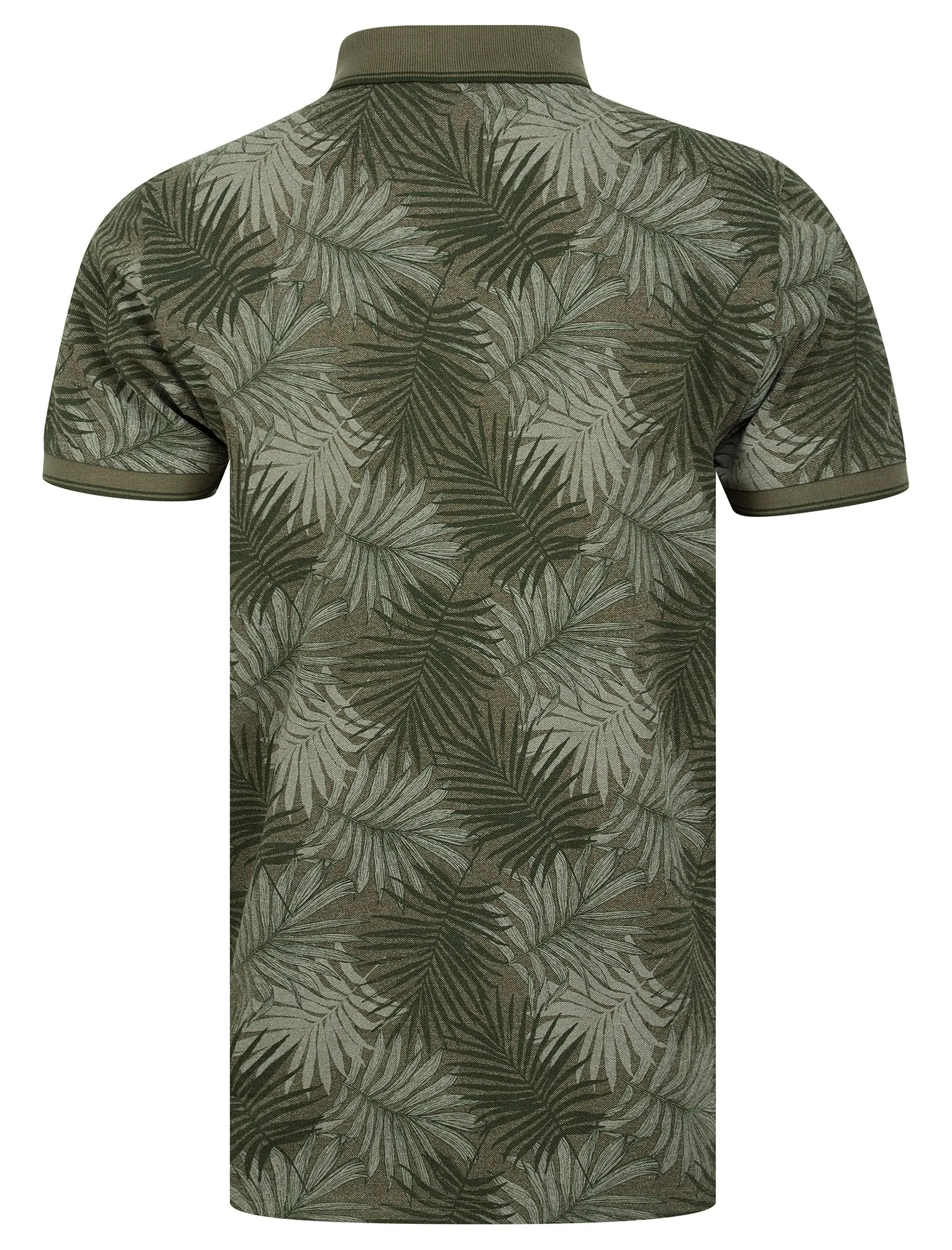 Hunton Cotton Rich Pique Tropical Hawaiian Print Polo Shirt in Tea Leaf - Tokyo Laundry sold by Tokyo Laundry product image thumbnail 2