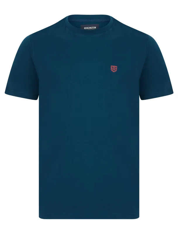 Bisley Crew Neck Soft Peached Cotton Jersey T-Shirt in Poseidon Blue - Kensington Eastside sold by Tokyo Laundry