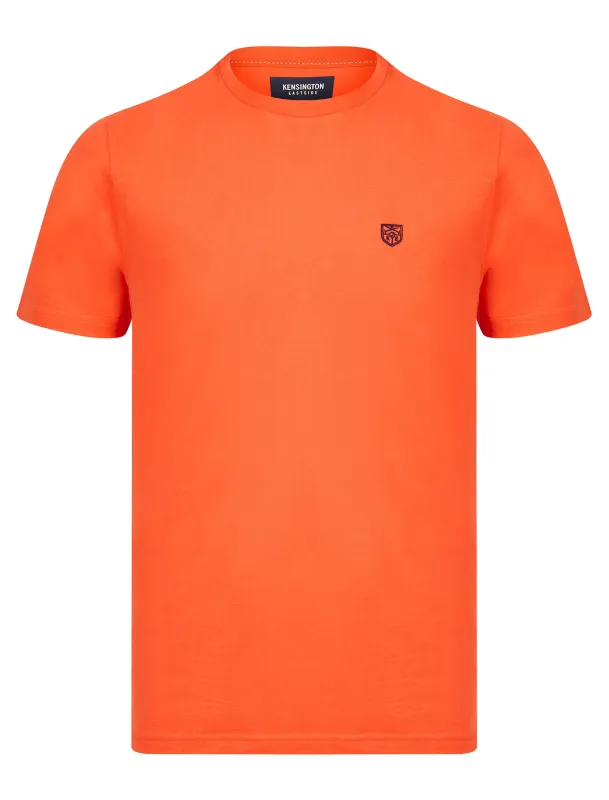 Bisley Crew Neck Soft Peached Cotton Jersey T-Shirt in Hot Coral - Kensington Eastside sold by Tokyo Laundry