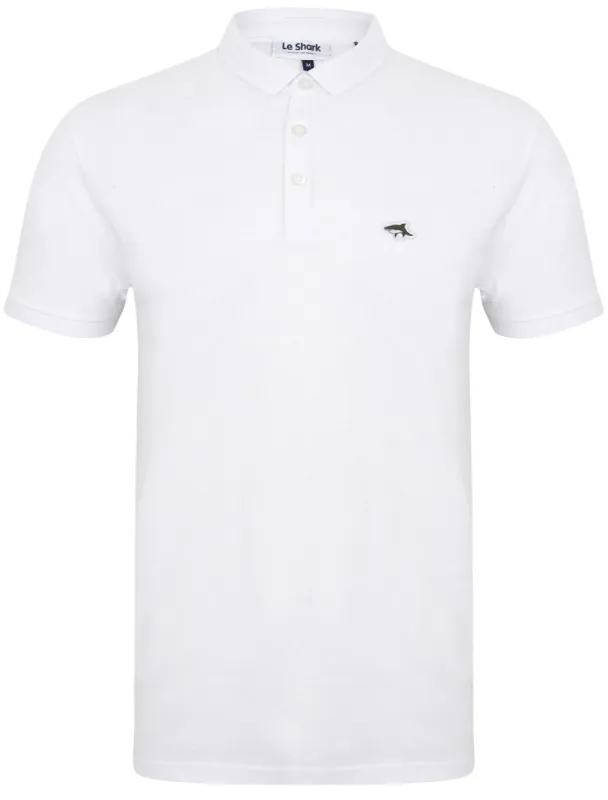 Mostyn Basic Cotton Pique Polo Shirt In Bright White - Le Shark sold by Tokyo Laundry