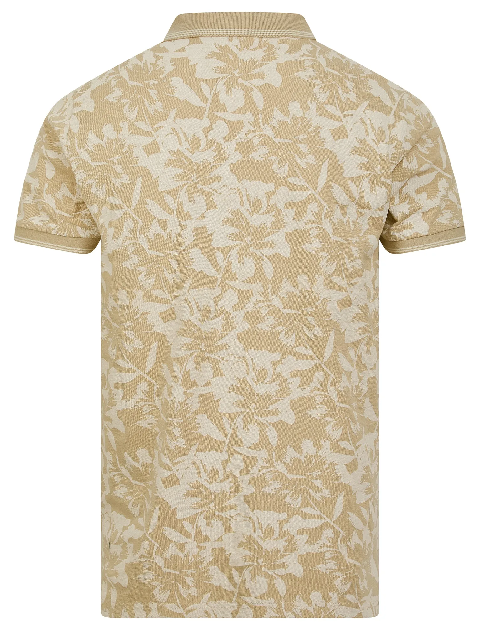 Alldis Cotton Rich Pique Tropical Hawaiian Print Polo Shirt in Cuban Sand - Tokyo Laundry sold by Tokyo Laundry product image thumbnail 2