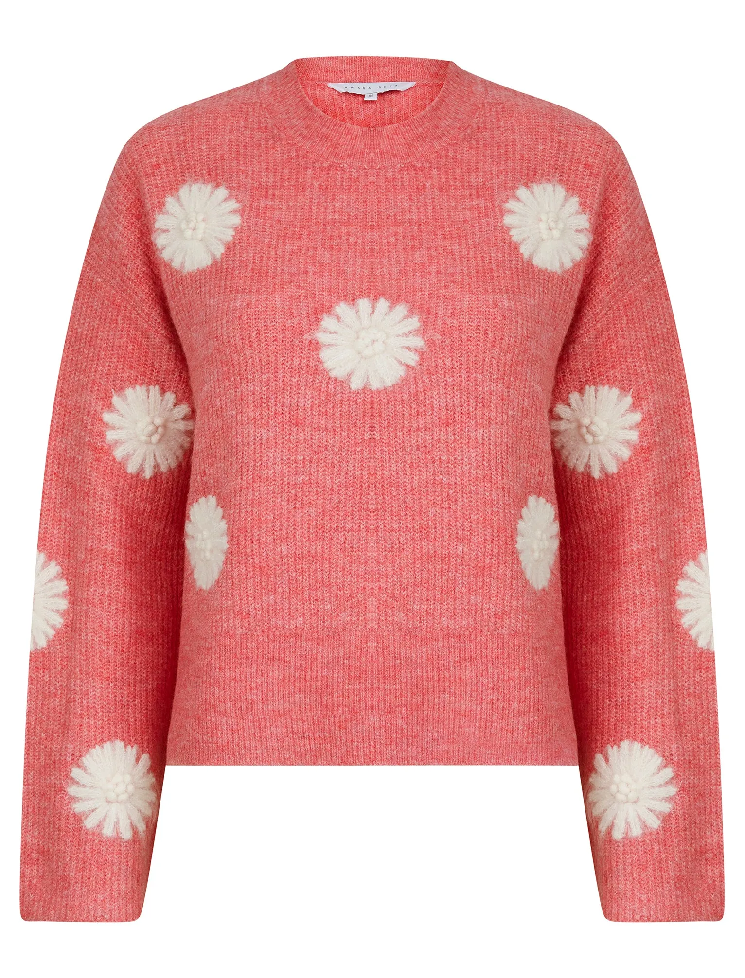 Gooseberry Women's Drop Shoulder Embroidered Crew Neck Rib Knit Jumper in Confetti - Amara Reya sold by Tokyo Laundry