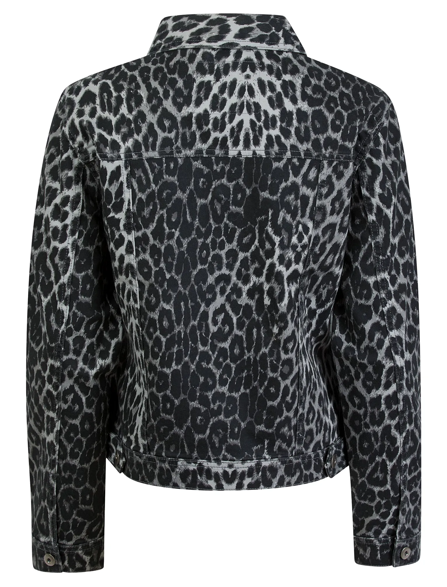 Zephyr Women's Stretch Cotton Denim Jacket in Grey Leopard Print - Amara Reya sold by Tokyo Laundry product image thumbnail 2