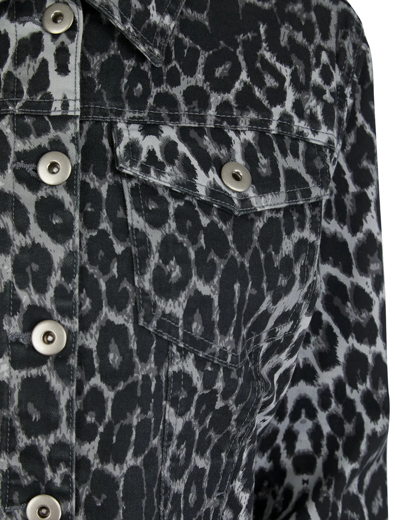 Zephyr Women's Stretch Cotton Denim Jacket in Grey Leopard Print - Amara Reya sold by Tokyo Laundry product image thumbnail 3