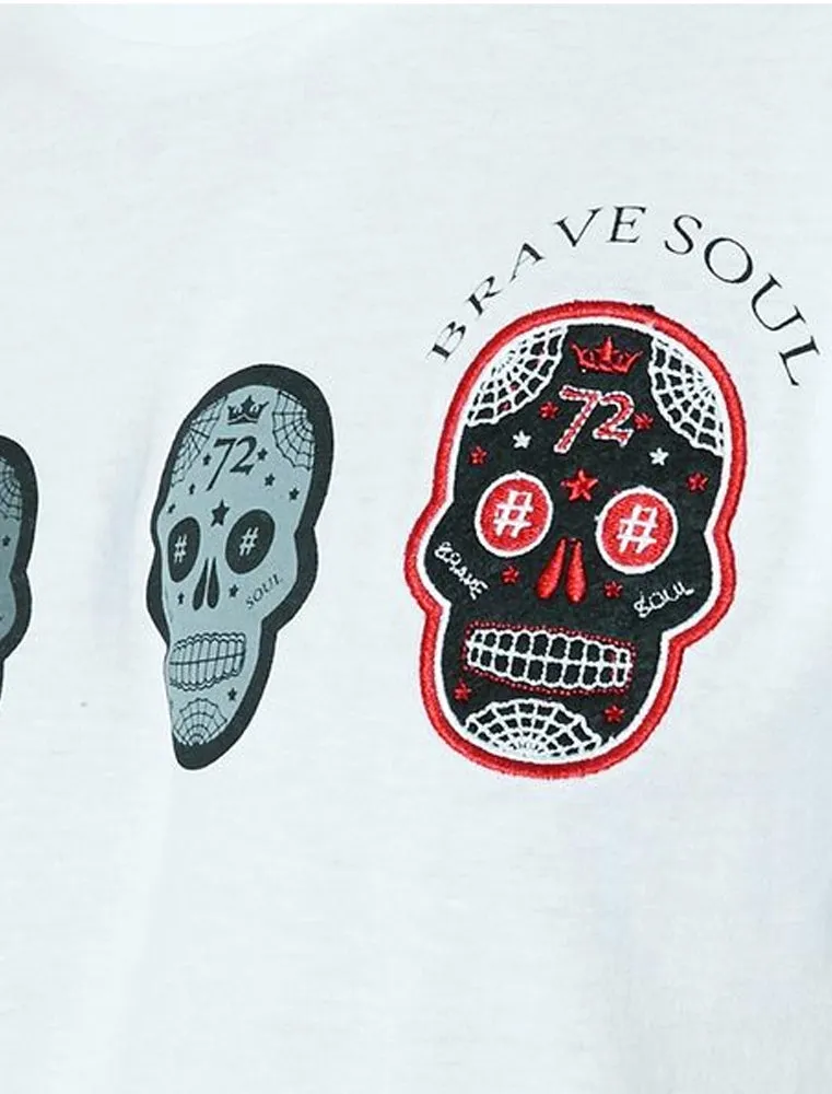 Calavera Skull Print Crew Neck T-Shirt in White sold by Tokyo Laundry product image thumbnail 5