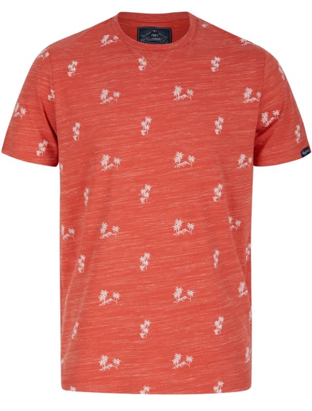 Desert Island Print Cotton Jersey T-Shirt In Washed Red - Tokyo Laundry sold by Tokyo Laundry