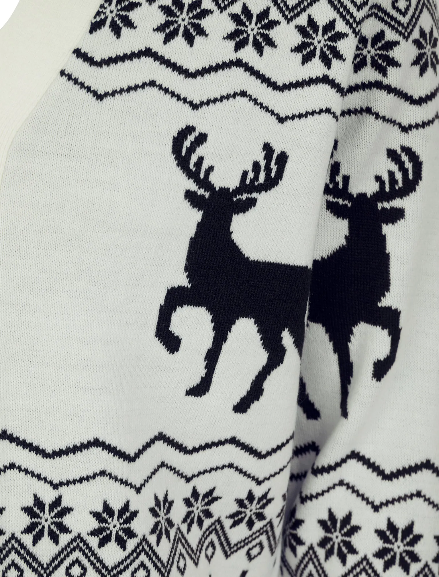 Men's Deers Novelty Jaquard Knit Nordic Style Christmas Cardigan in Laundered Ecru - Merry Christmas sold by Tokyo Laundry product image thumbnail 3