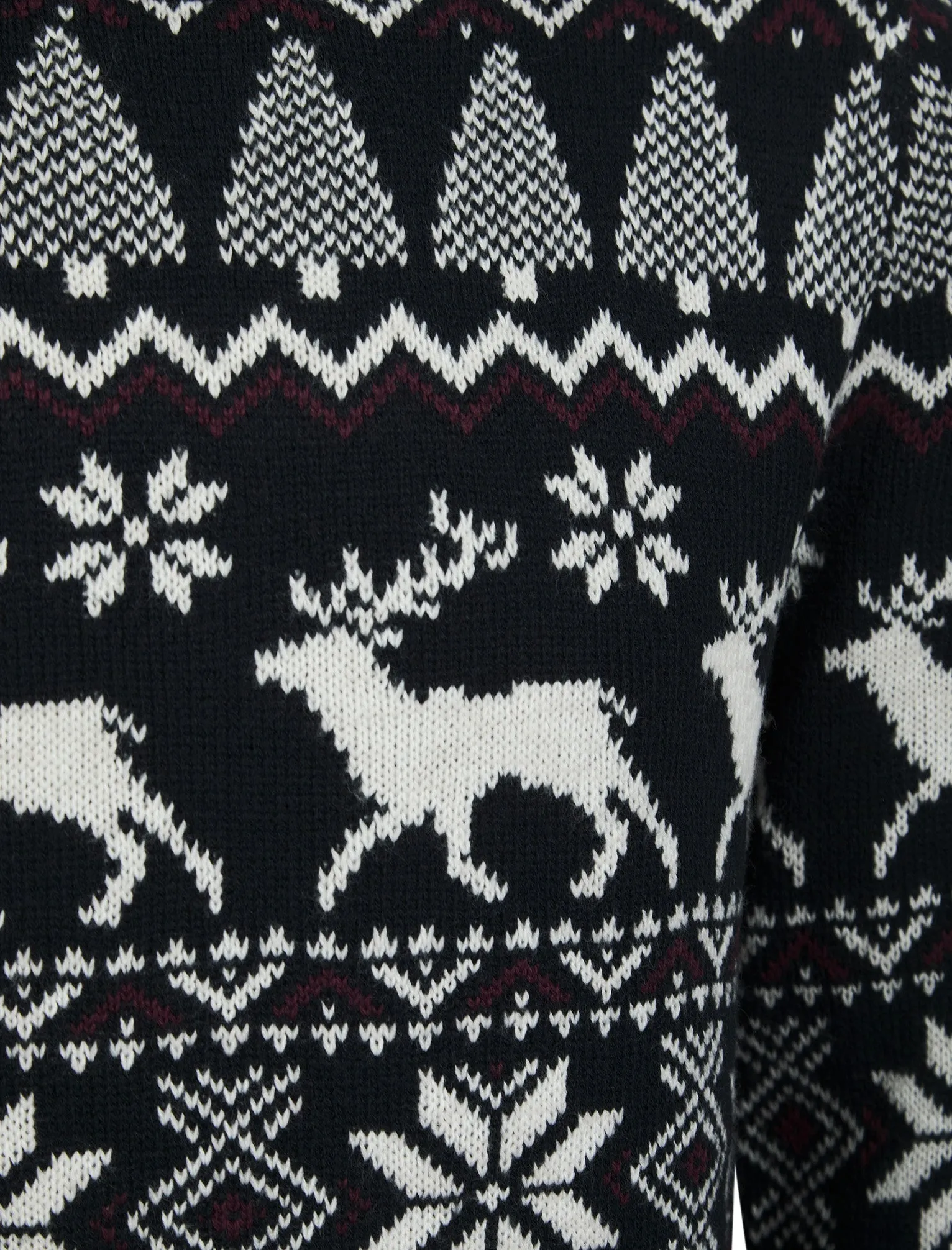 Men's Oatgrey Jacquard Nordic Fair isle Knitted Christmas Jumper in Ink - Merry Christmas sold by Tokyo Laundry product image thumbnail 3