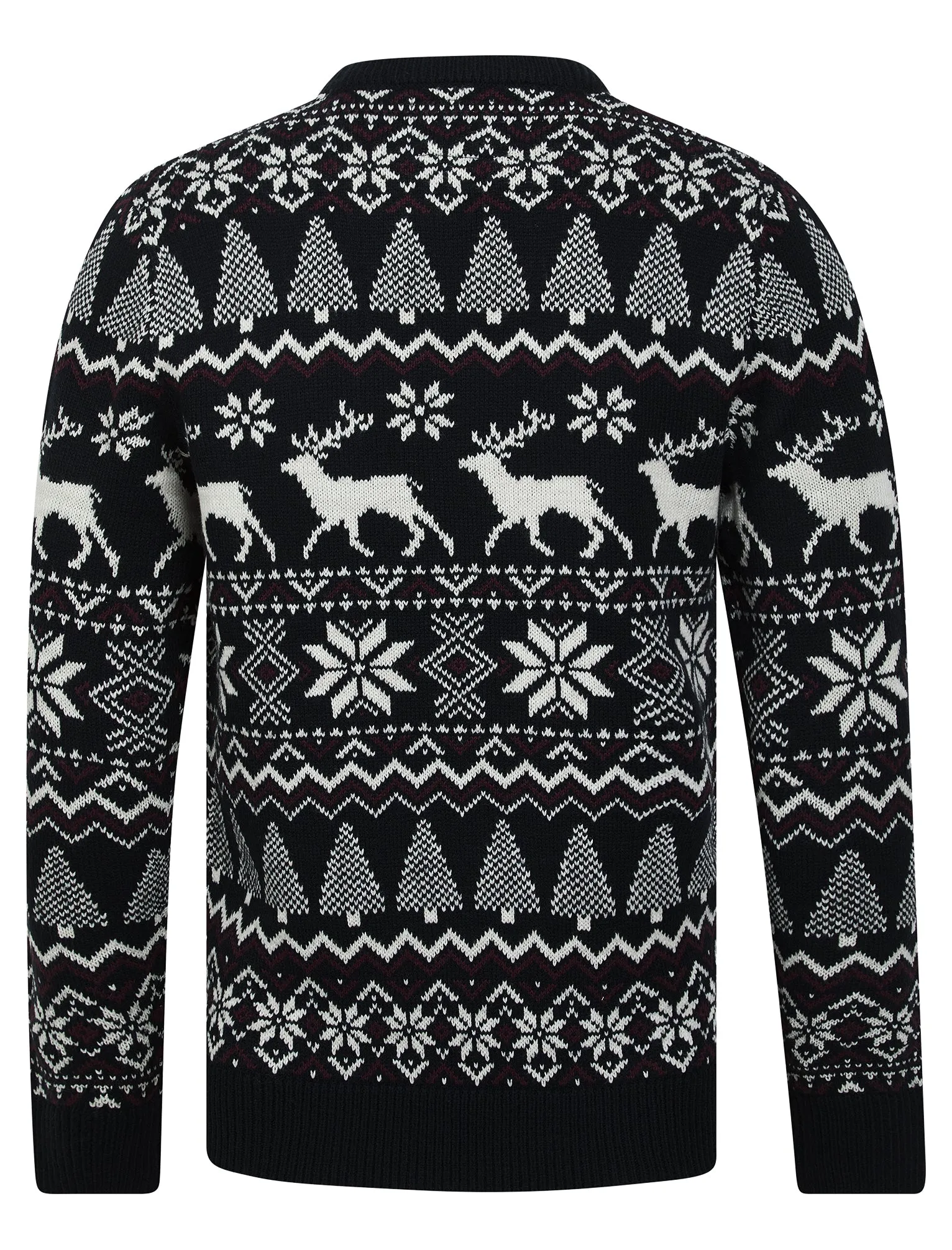 Men's Oatgrey Jacquard Nordic Fair isle Knitted Christmas Jumper in Ink - Merry Christmas sold by Tokyo Laundry product image thumbnail 2