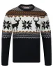 Men's Nordic Jacquard Fair Isle Festive Knitted Christmas Jumper in Ink - Merry Christmas sold by Tokyo Laundry