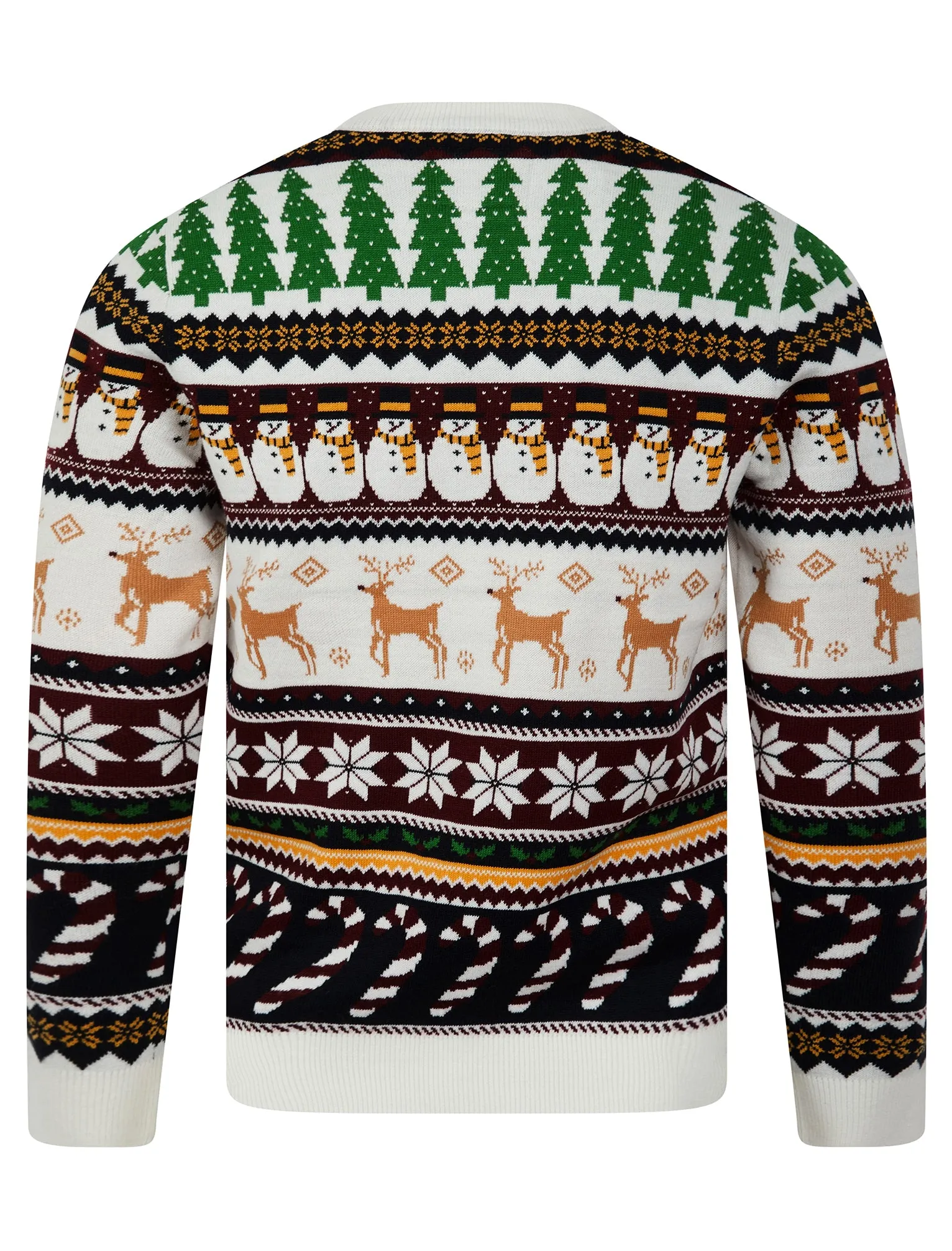 Men's Vintage Wrapping Paper Pattern Novelty Knitted Christmas Jumper in Laundered Ecru - Merry Christmas sold by Tokyo Laundry product image thumbnail 2