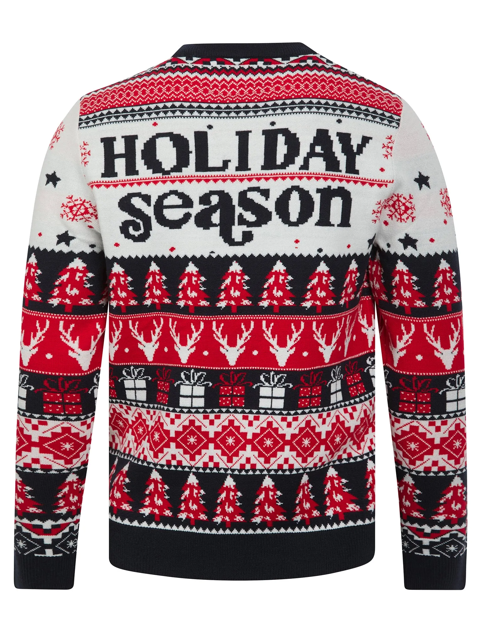 Men's Holiday Season Jacquard Nordic Fair Isle Christmas Jumper in Ink - Merry Christmas sold by Tokyo Laundry product image thumbnail 2
