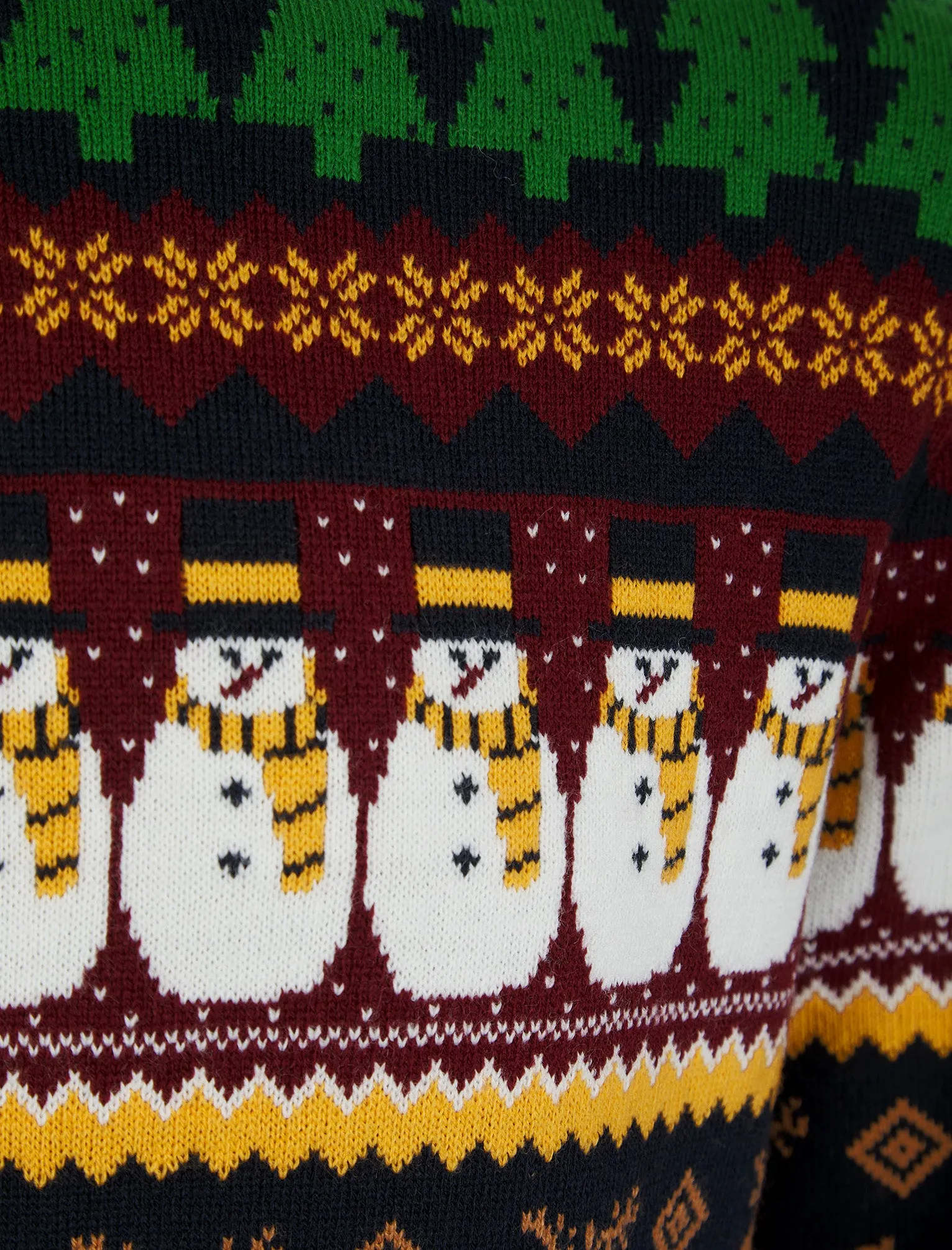 Men's Vintage Wrapping Paper Pattern Novelty Knitted Christmas Jumper in Ink - Merry Christmas sold by Tokyo Laundry product image thumbnail 3