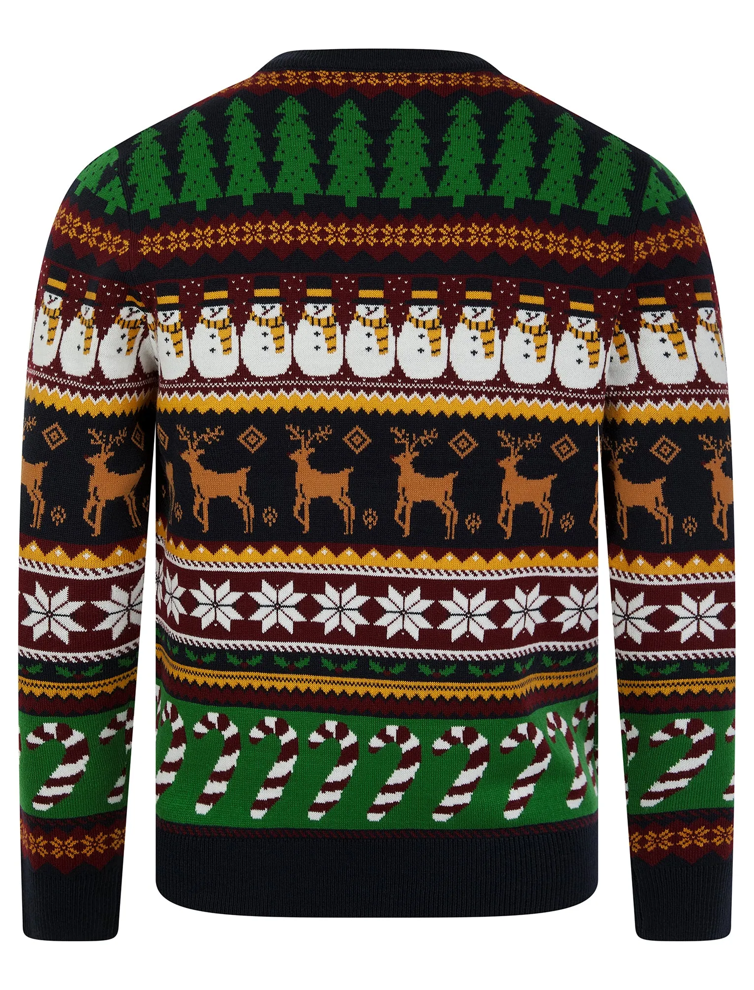 Men's Vintage Wrapping Paper Pattern Novelty Knitted Christmas Jumper in Ink - Merry Christmas sold by Tokyo Laundry product image thumbnail 2