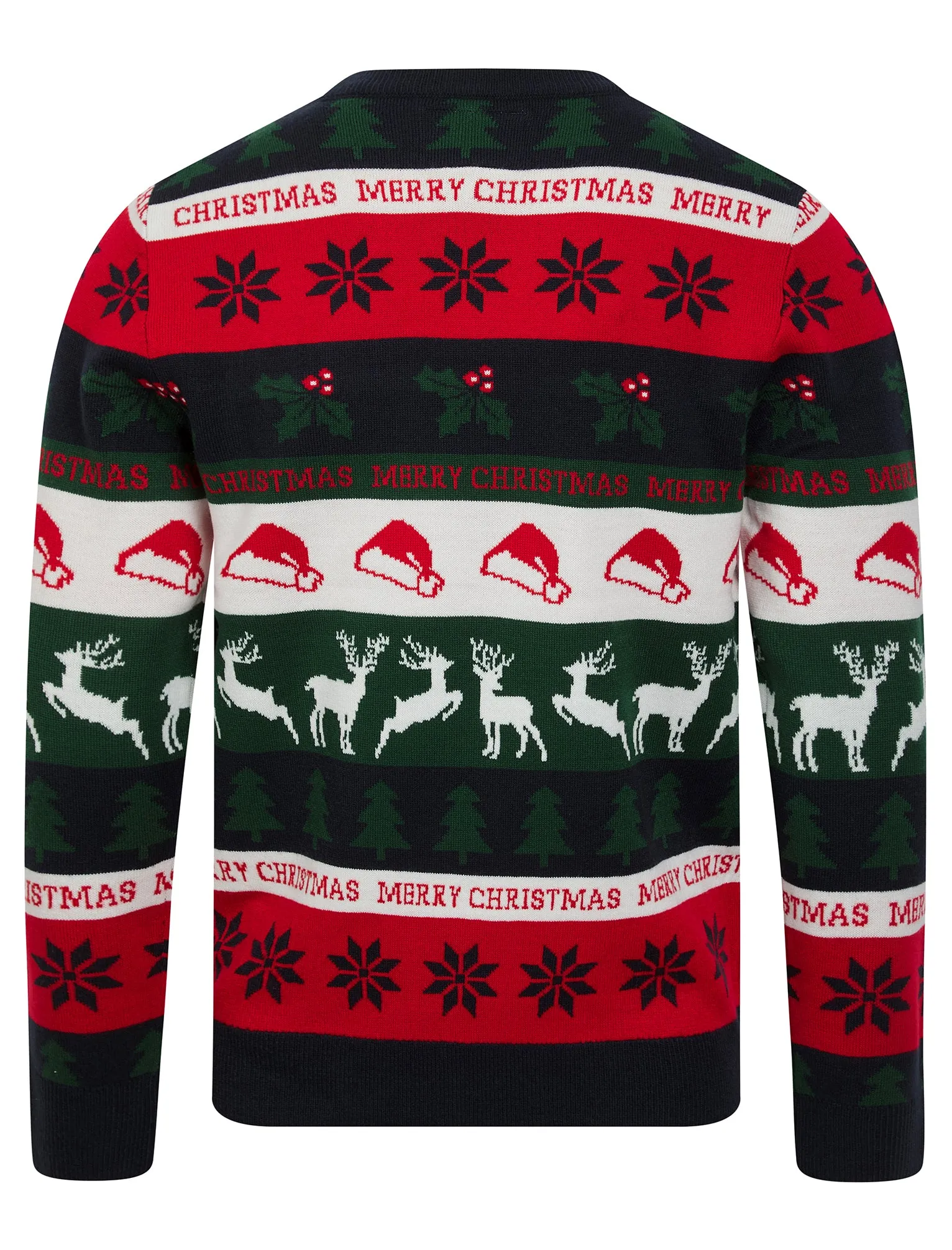 Men's Candycane Wrapping Paper Pattern Novelty Knitted Christmas Jumper in Ink - Merry Christmas sold by Tokyo Laundry product image thumbnail 2