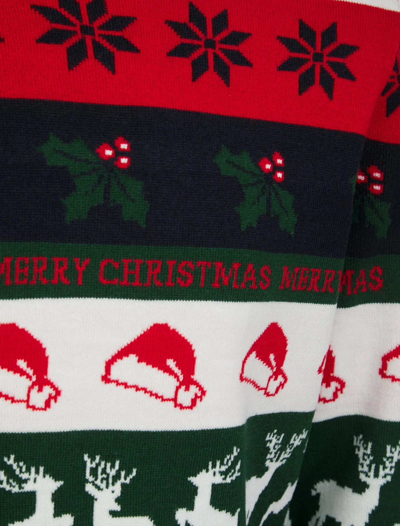 Men's Candycane Wrapping Paper Pattern Novelty Knitted Christmas Jumper in Ink - Merry Christmas sold by Tokyo Laundry product image thumbnail 3