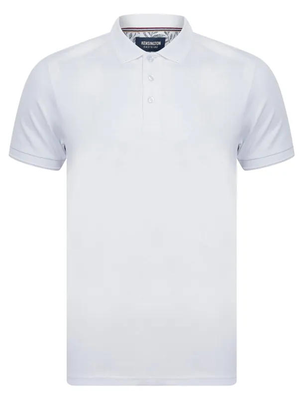 Dock Cotton Rich Jersey Polo Shirt in Bright White Marl - Kensington Eastside sold by Tokyo Laundry