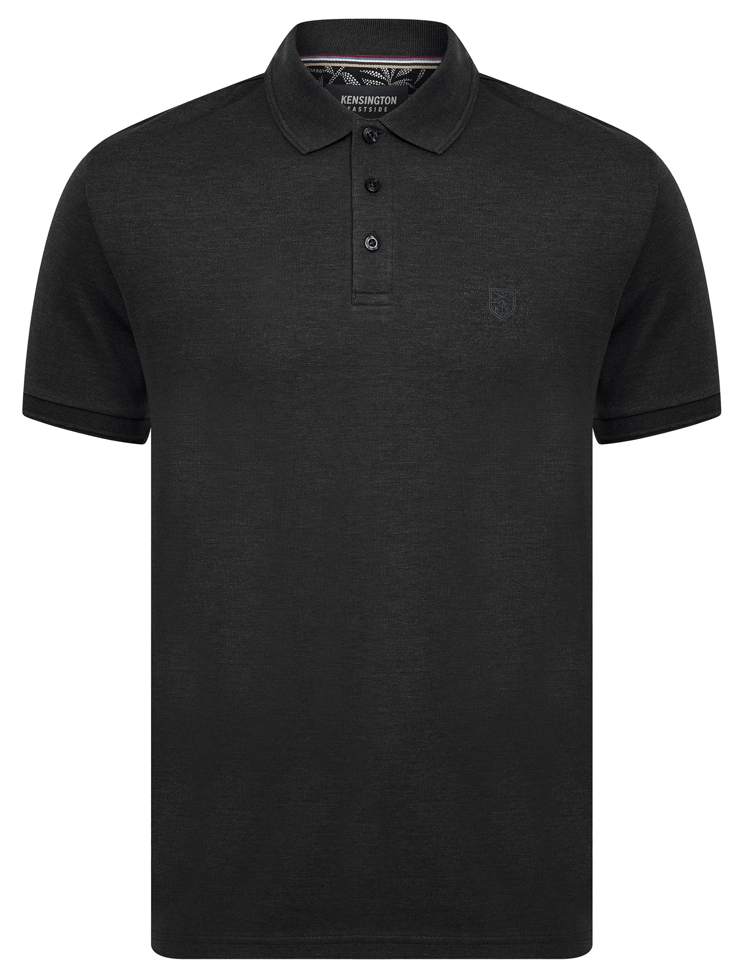 Dock Cotton Rich Jersey Polo Shirt in Jet Black Marl - Kensington Eastside sold by Tokyo Laundry