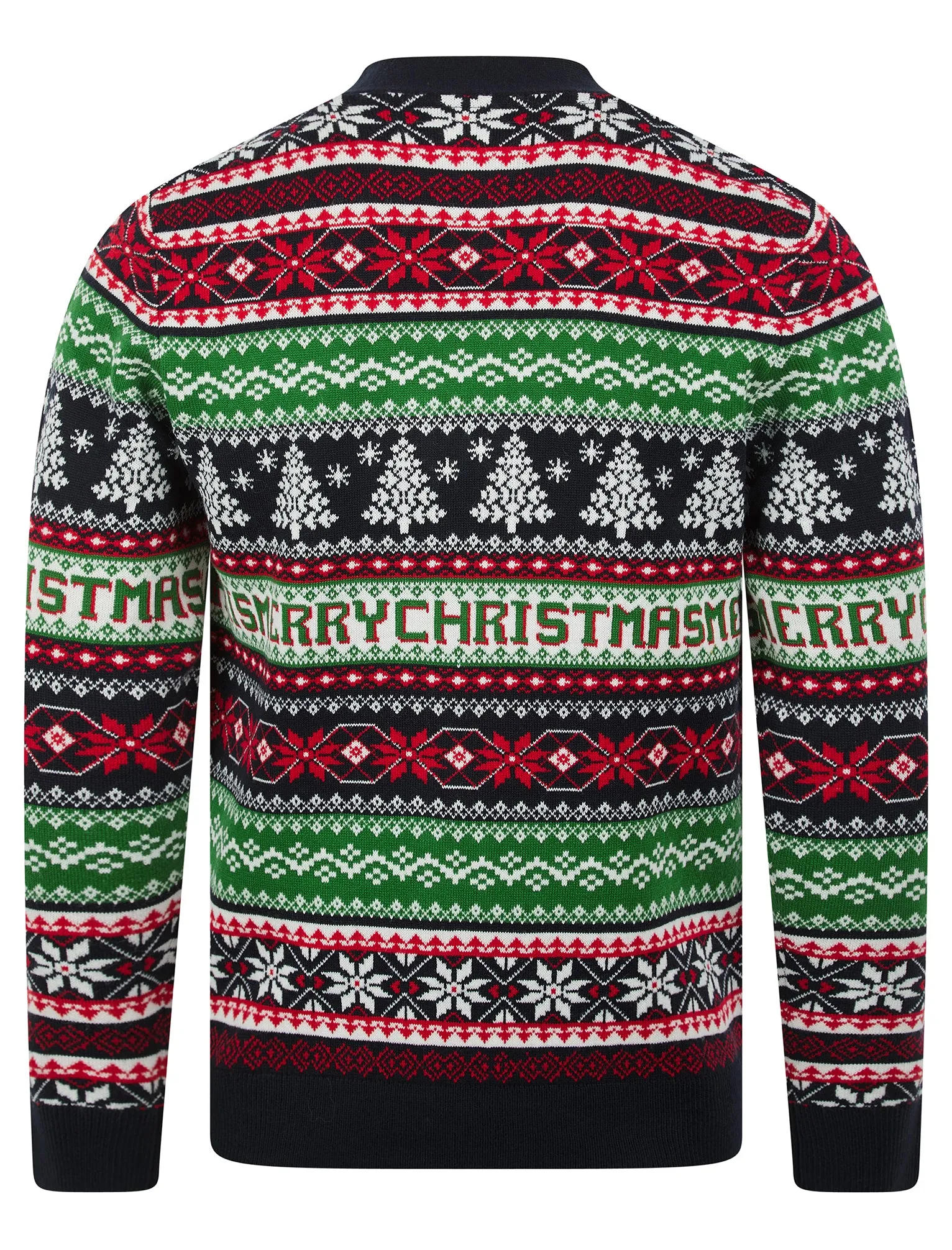 Men's Design Jacquard Knit Novelty Knitted Christmas Cardigan in Ink - Merry Christmas sold by Tokyo Laundry product image thumbnail 2