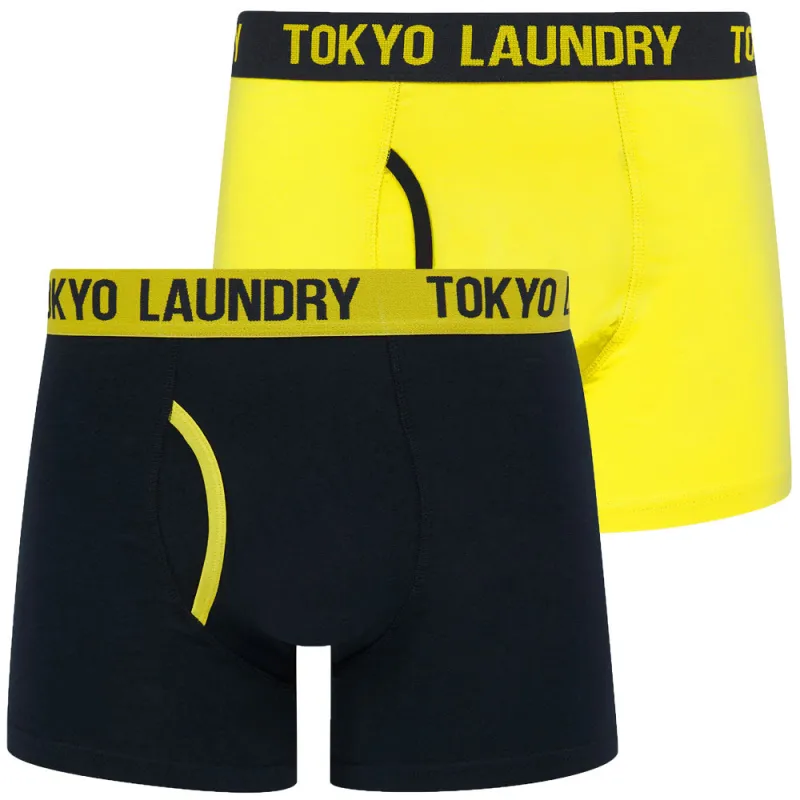 Mous (2 Pack) Boxer Shorts Set in Blazing Yellow / Sky Captain Navy - Tokyo Laundry sold by Tokyo Laundry